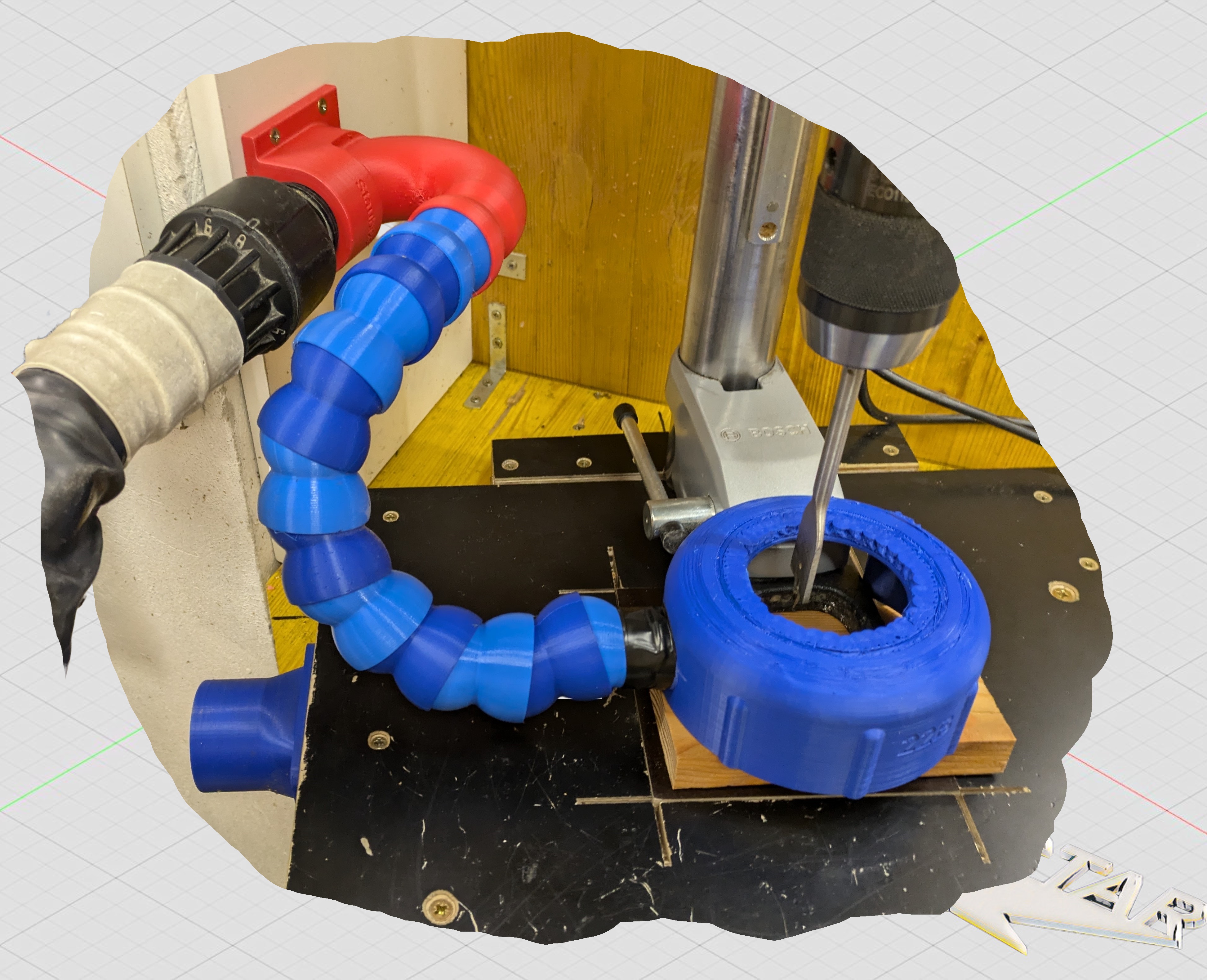 Absaugung für Ständerbohrmaschinen / suction drilling machine