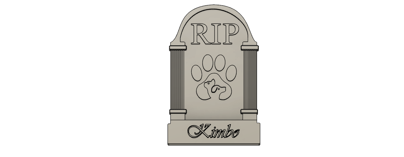 Lapida conmemorativa para mascota