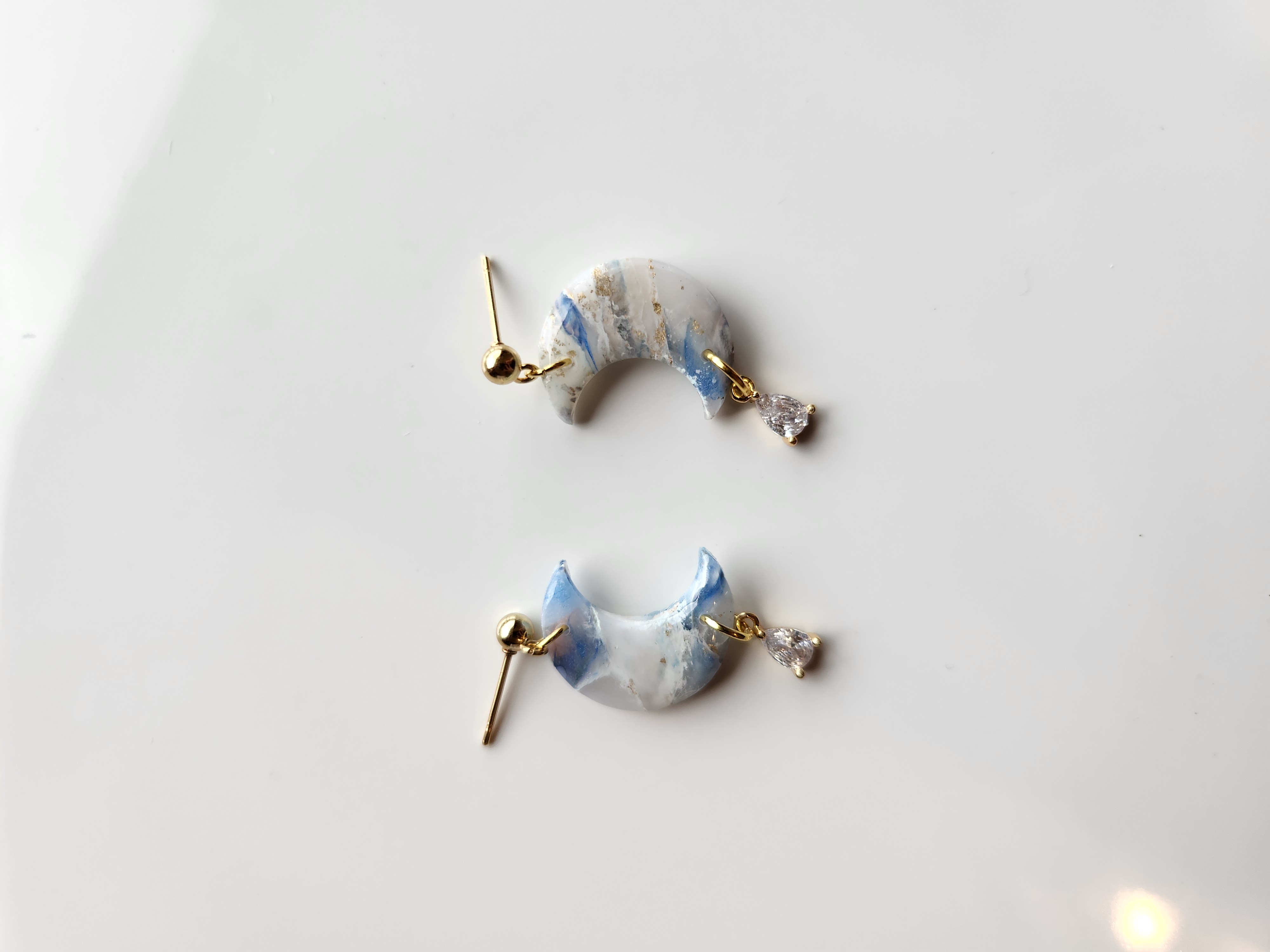 Polymer clay cutter | small moon with drill guides — miniatura 3