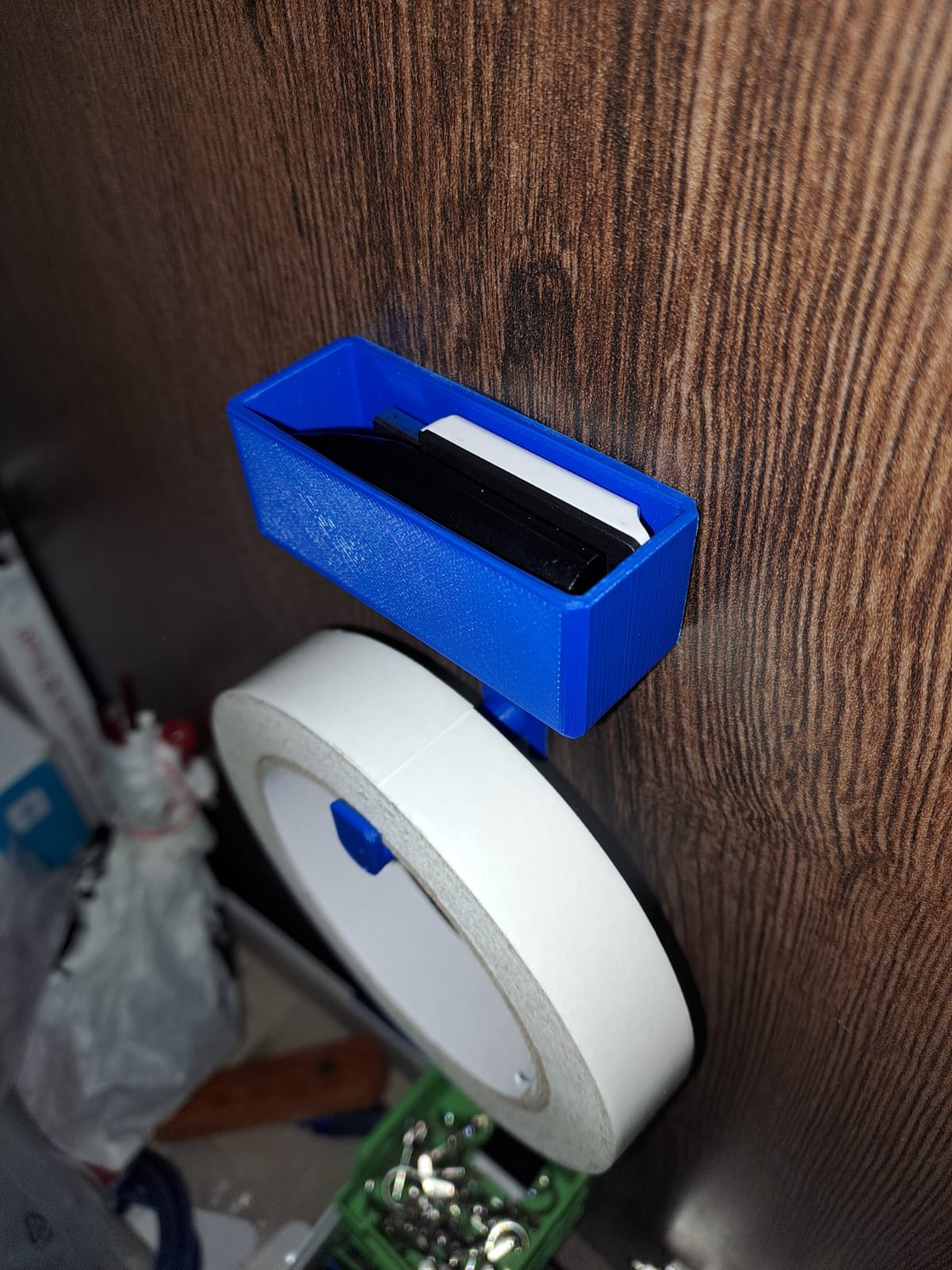 USB and adhesive tape holder