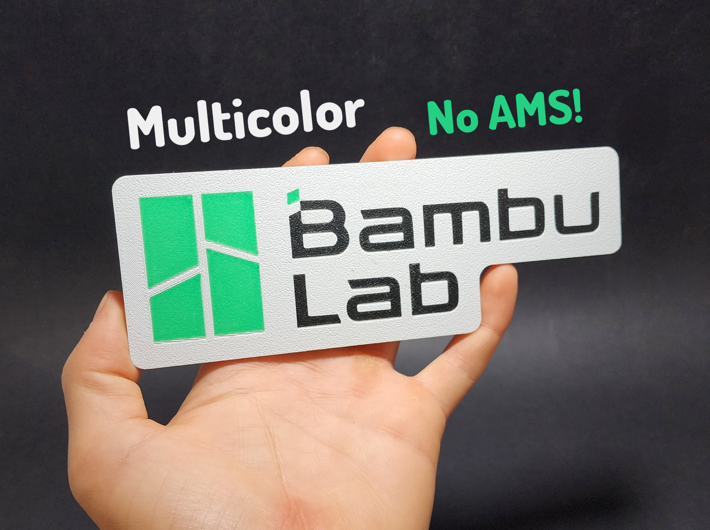 Bambu Lab logo Sign - No AMS or MMU Needed!
