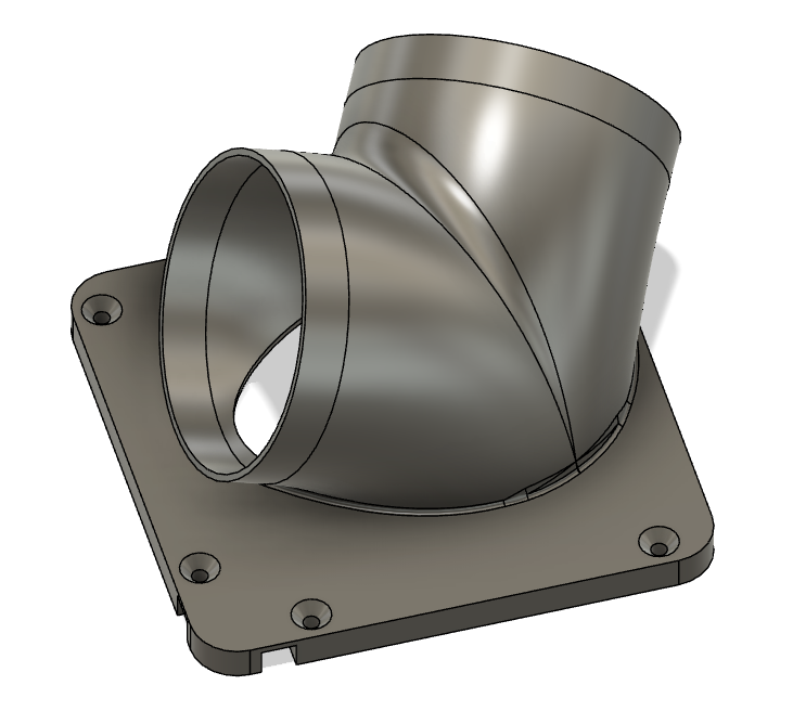 Dual Exhaust Flange for 5" aluminium pipe