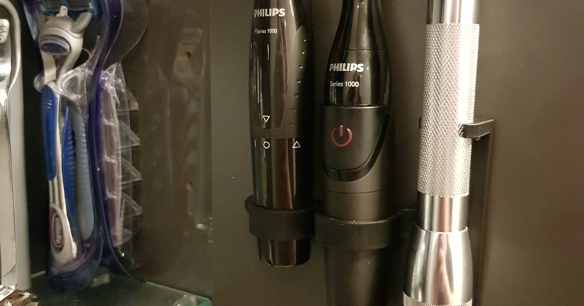 Holder for Philips beard trimmers and a Maglite Mini by Hackolyte ...