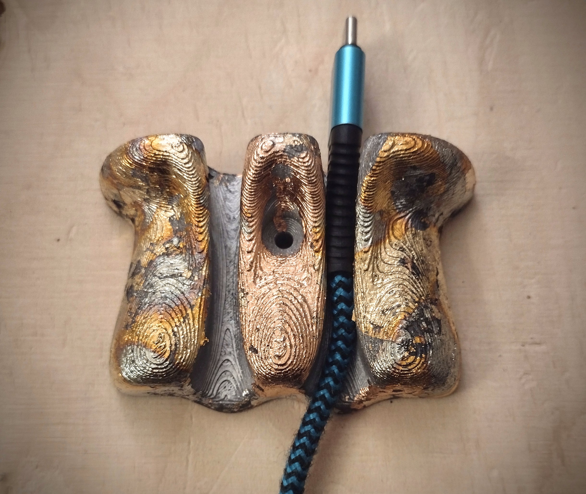 Beautiful Art Nouveau USB cable holder hook set for 1, 2 or 4 cables