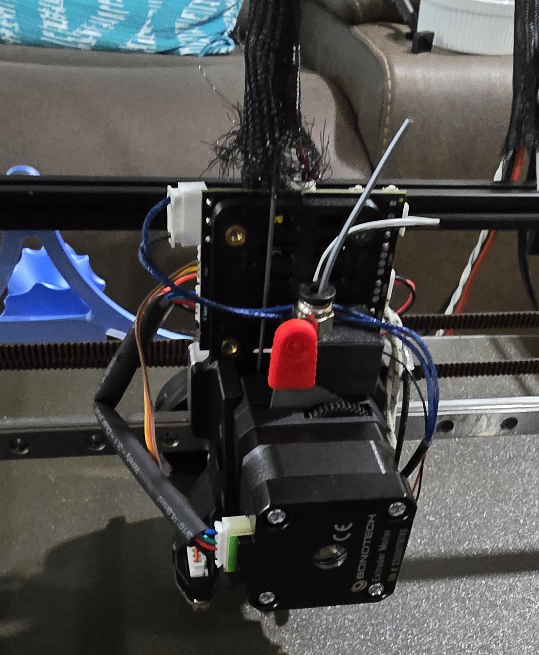 Railcore LGX toolhead mount for filament sensor using Euclid probe and V1.1 1lc toolboard