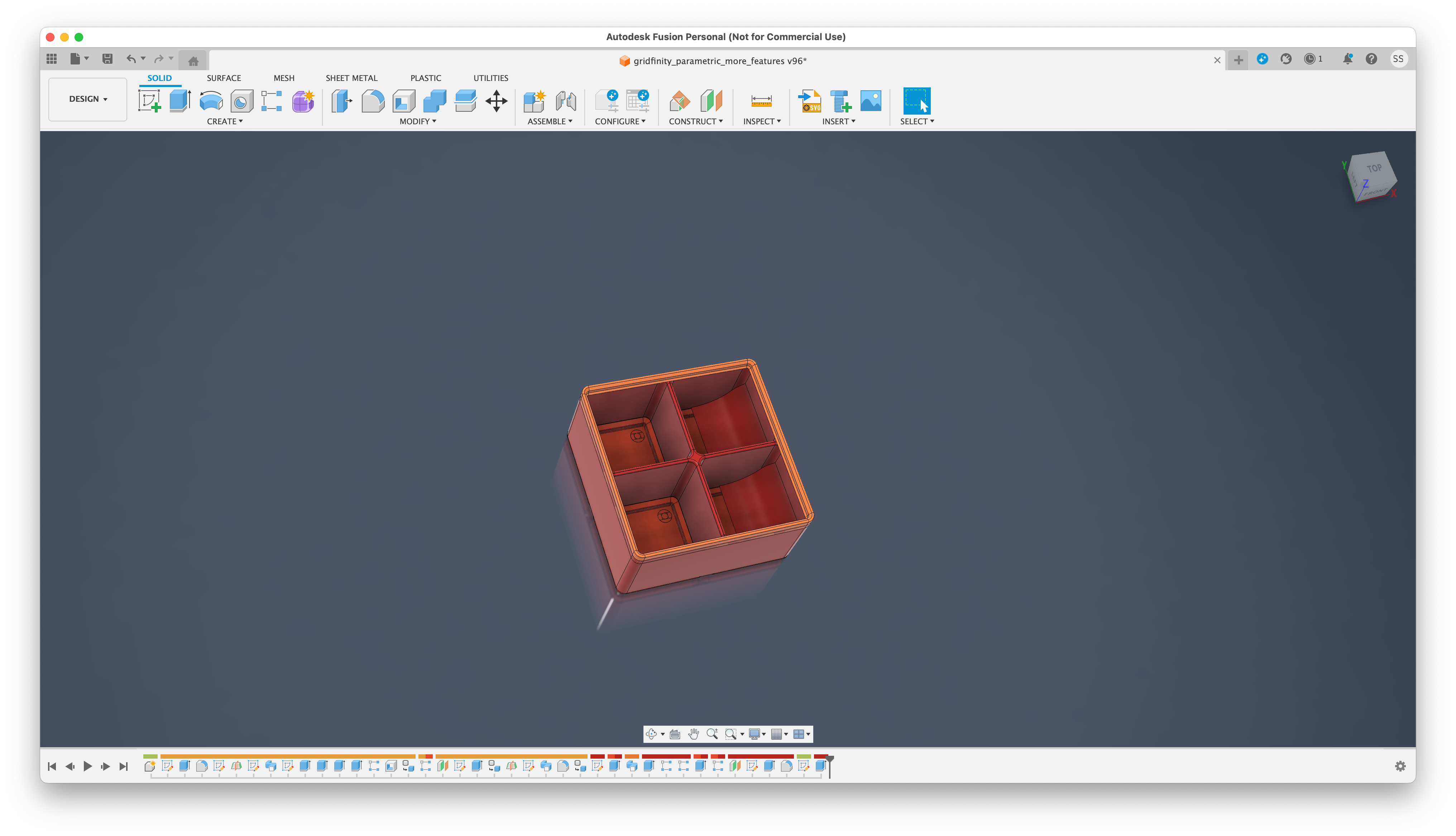 Miniatura 5 do modelo 3D Gridfinity Fully Parametric Container Fusion360