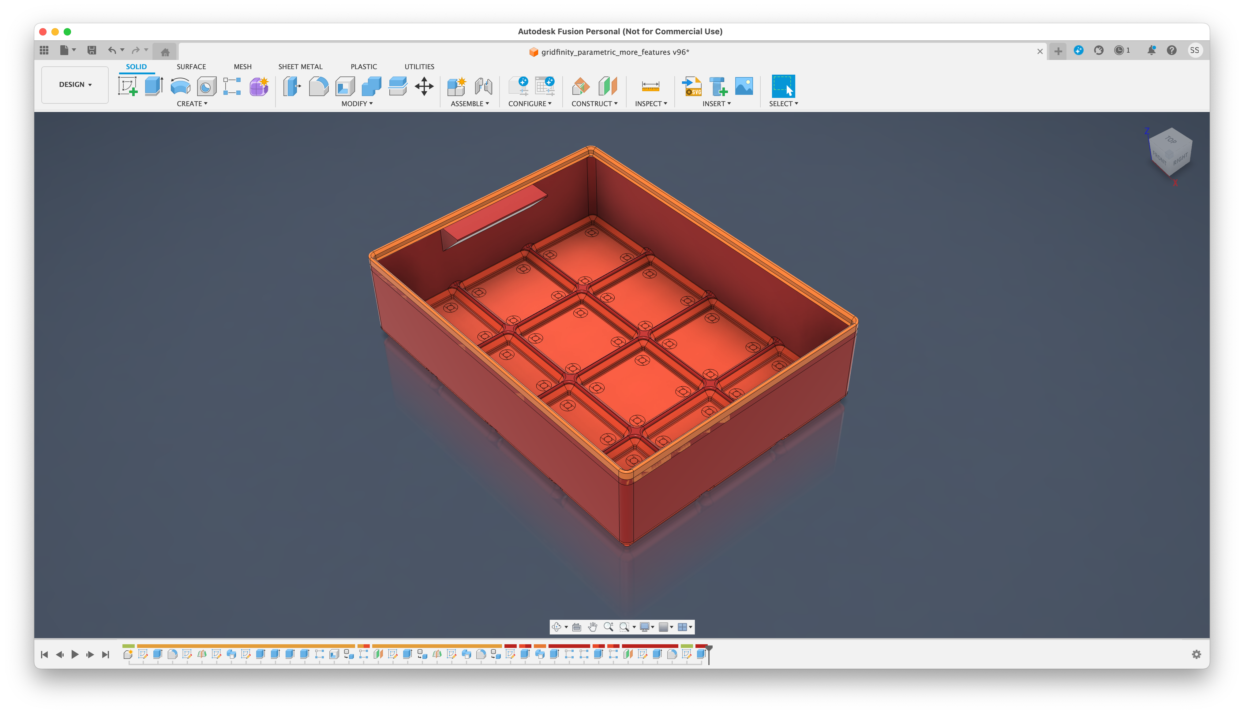 Miniatura 4 do modelo 3D Gridfinity Fully Parametric Container Fusion360