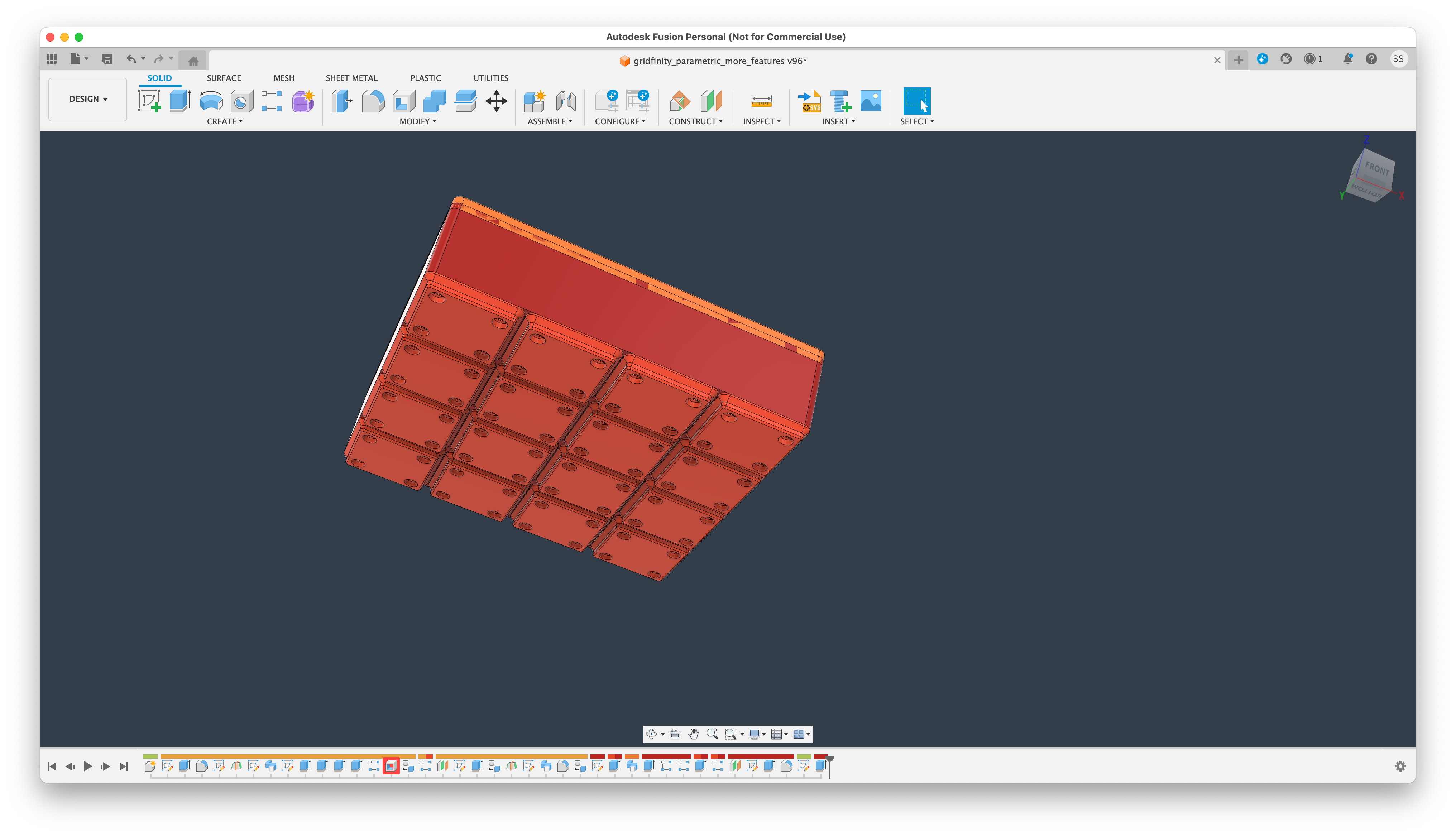 Miniatura 10 do modelo 3D Gridfinity Fully Parametric Container Fusion360