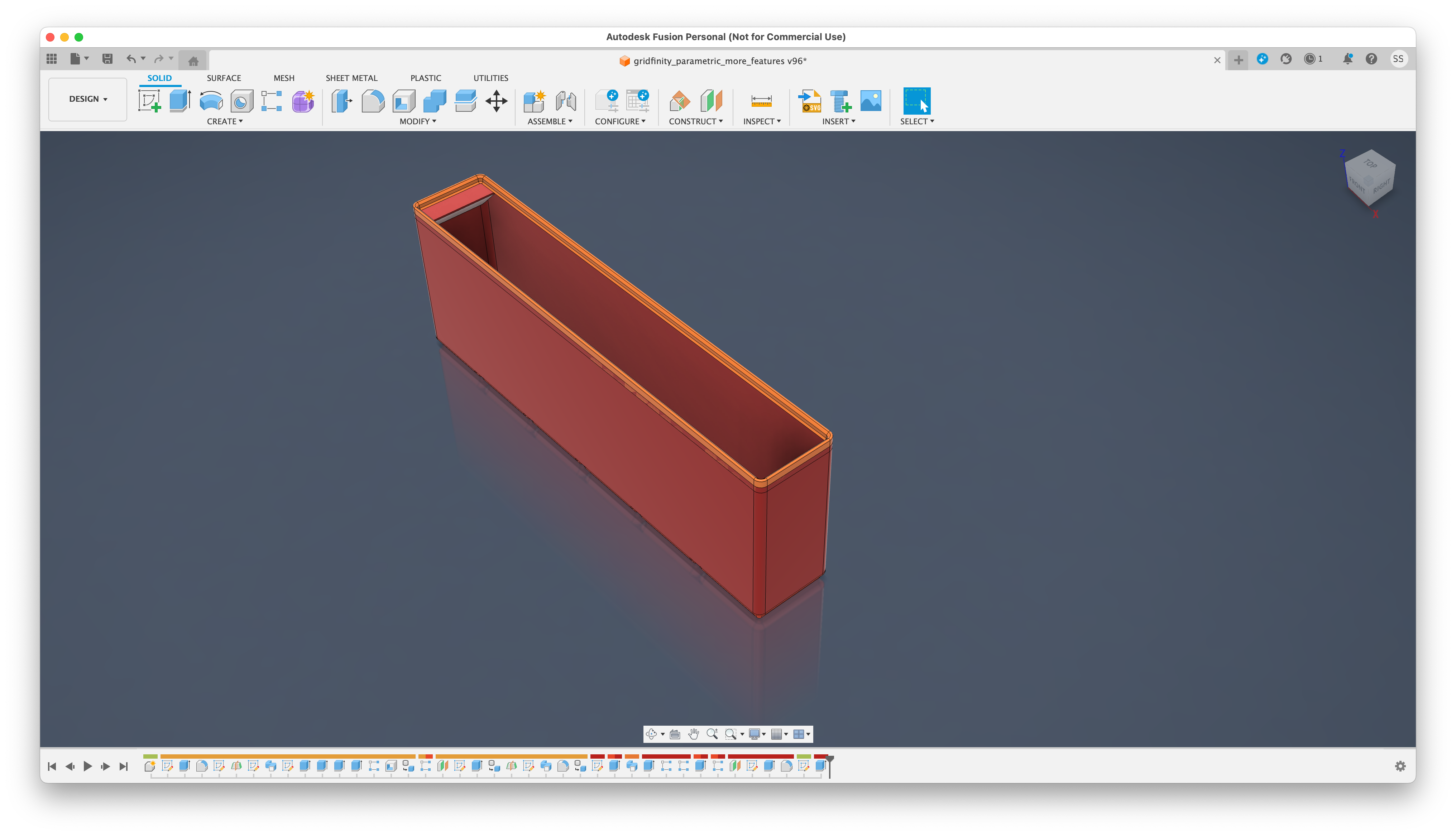 Miniatura 7 do modelo 3D Gridfinity Fully Parametric Container Fusion360
