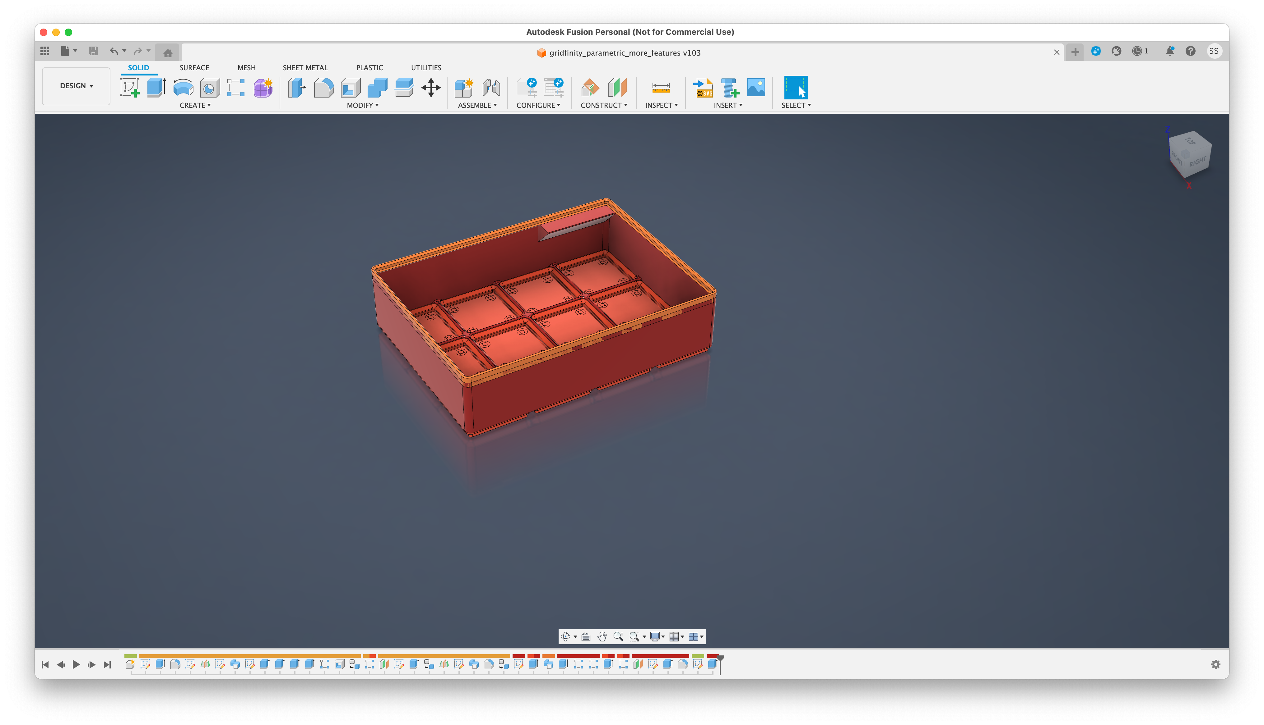 Miniatura 14 do modelo 3D Gridfinity Fully Parametric Container Fusion360
