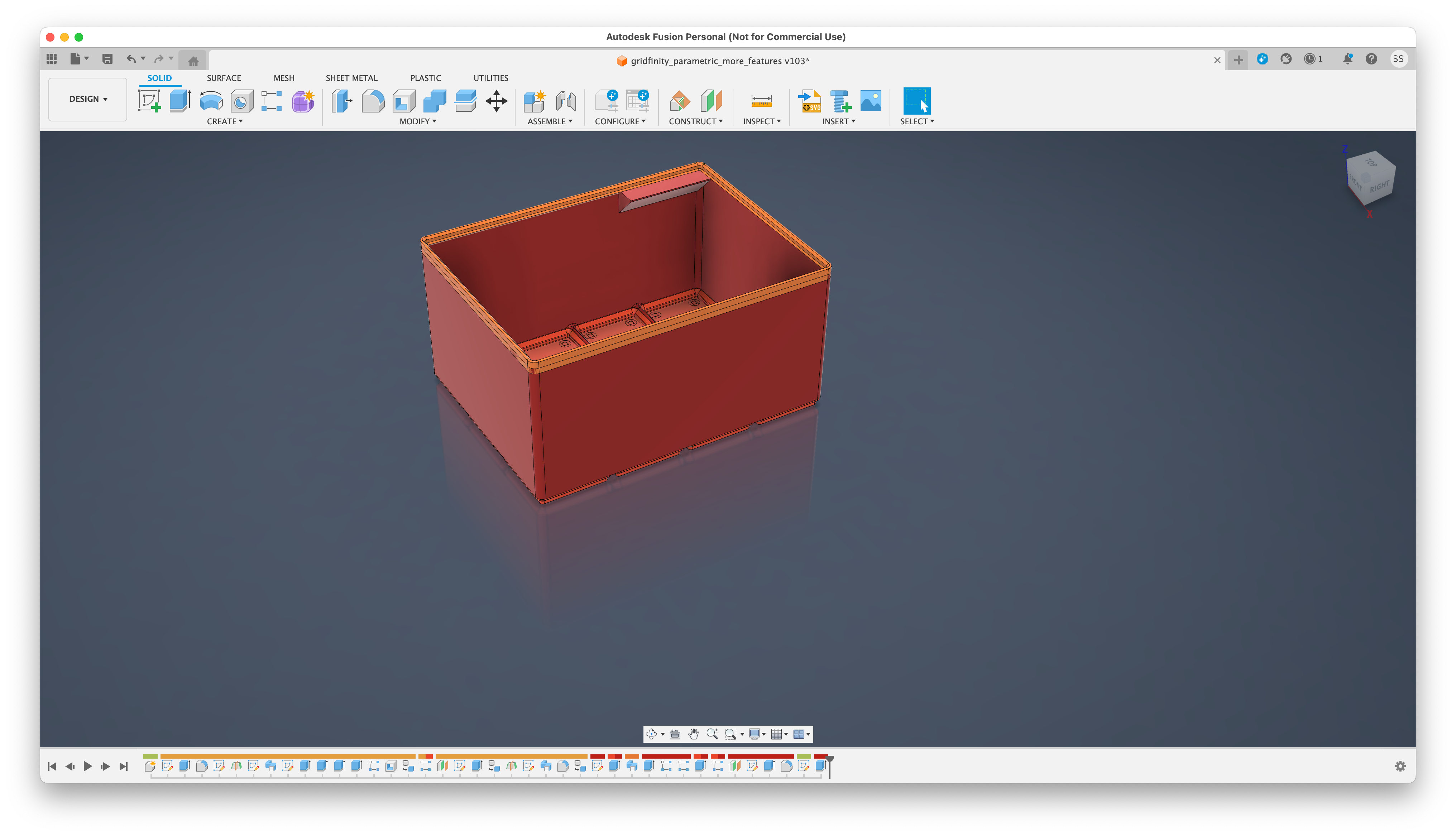 Miniatura 15 do modelo 3D Gridfinity Fully Parametric Container Fusion360