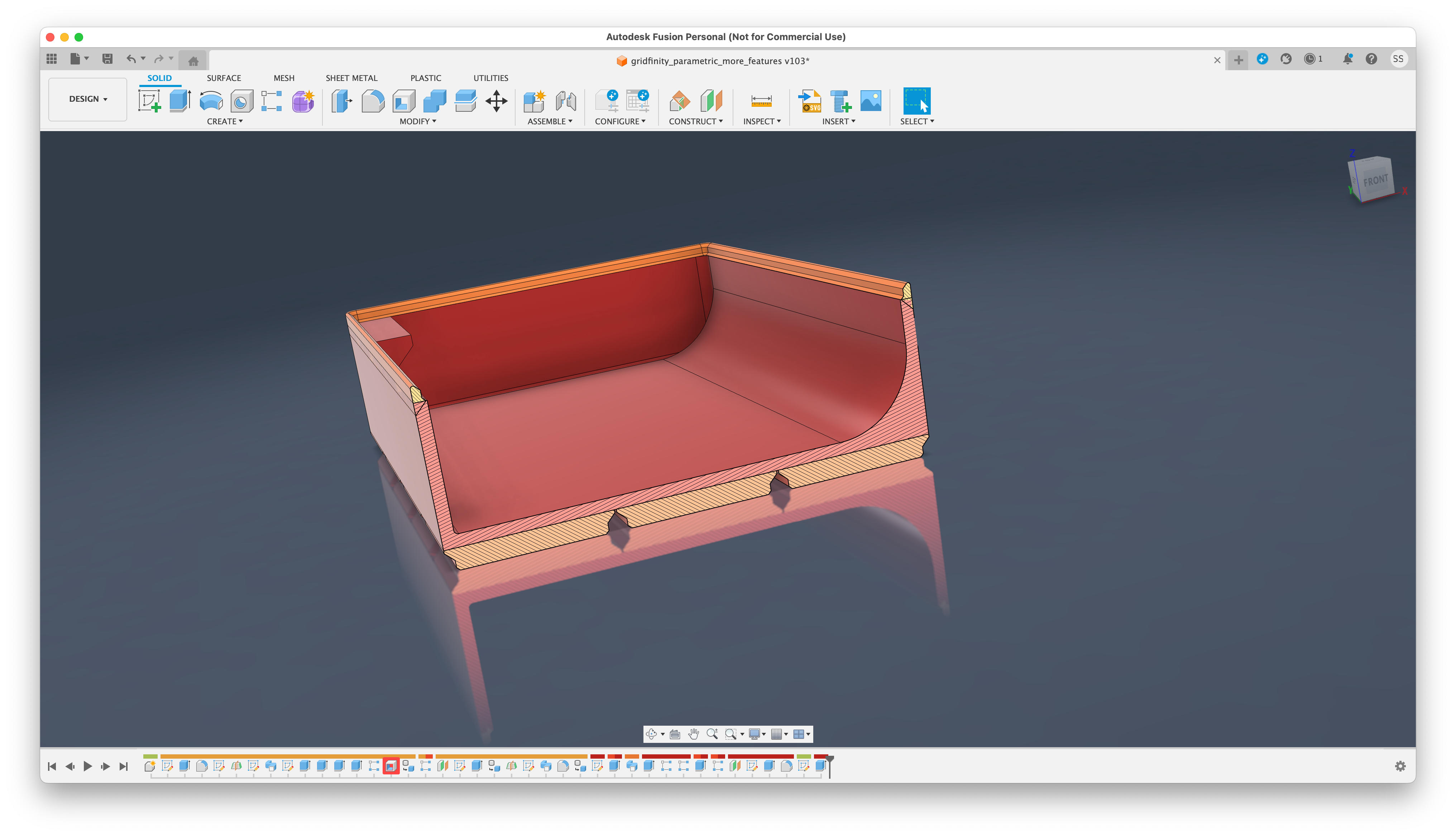Miniatura 21 do modelo 3D Gridfinity Fully Parametric Container Fusion360