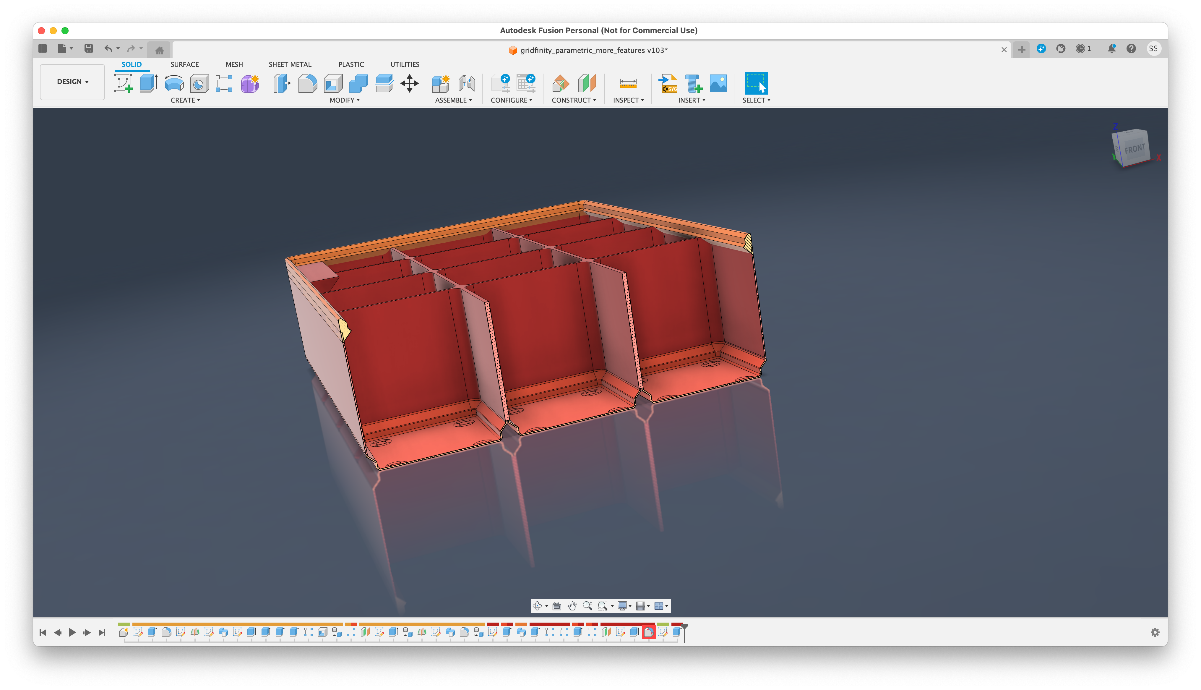 Miniatura 22 do modelo 3D Gridfinity Fully Parametric Container Fusion360