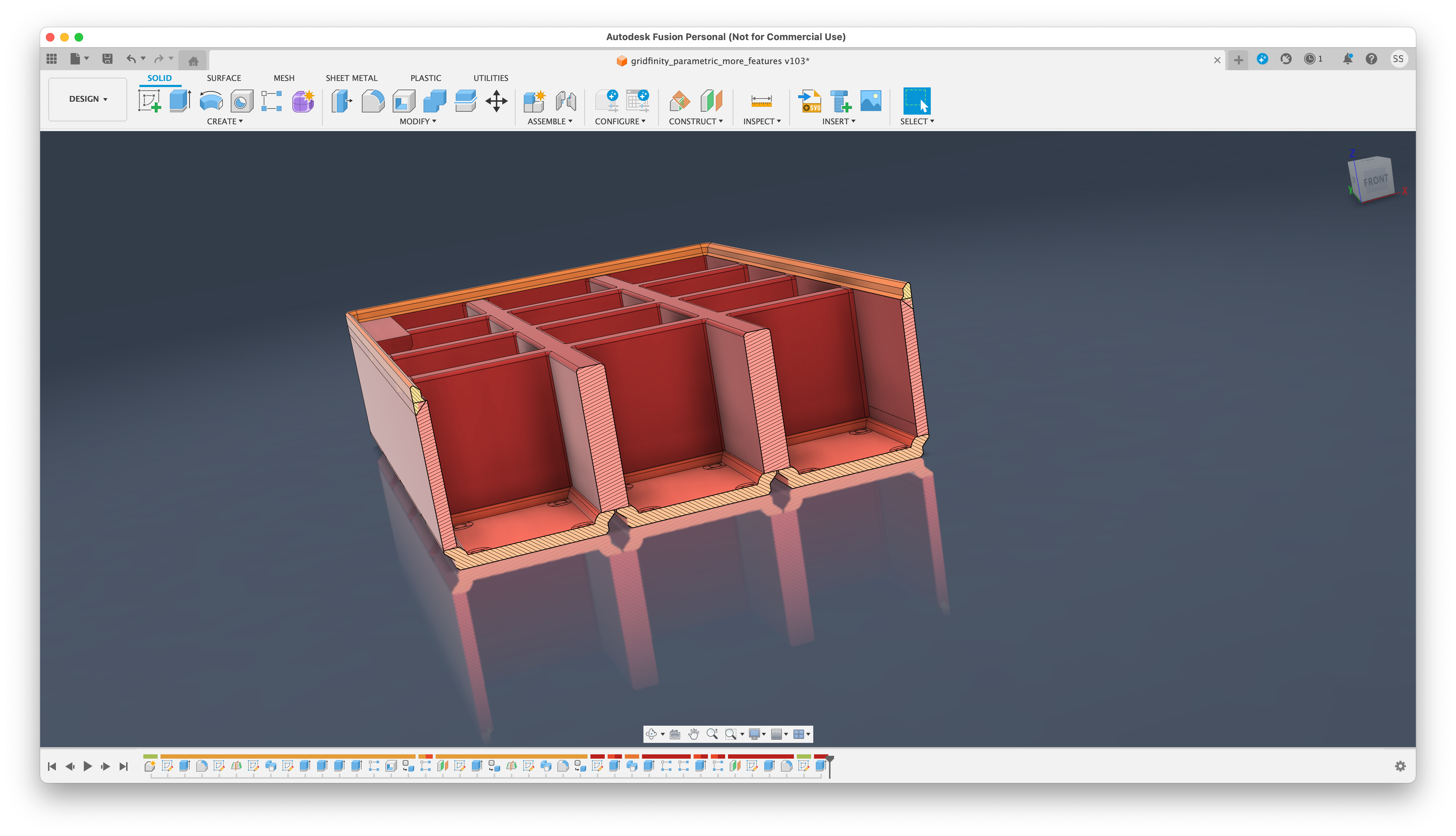 Miniatura 23 do modelo 3D Gridfinity Fully Parametric Container Fusion360