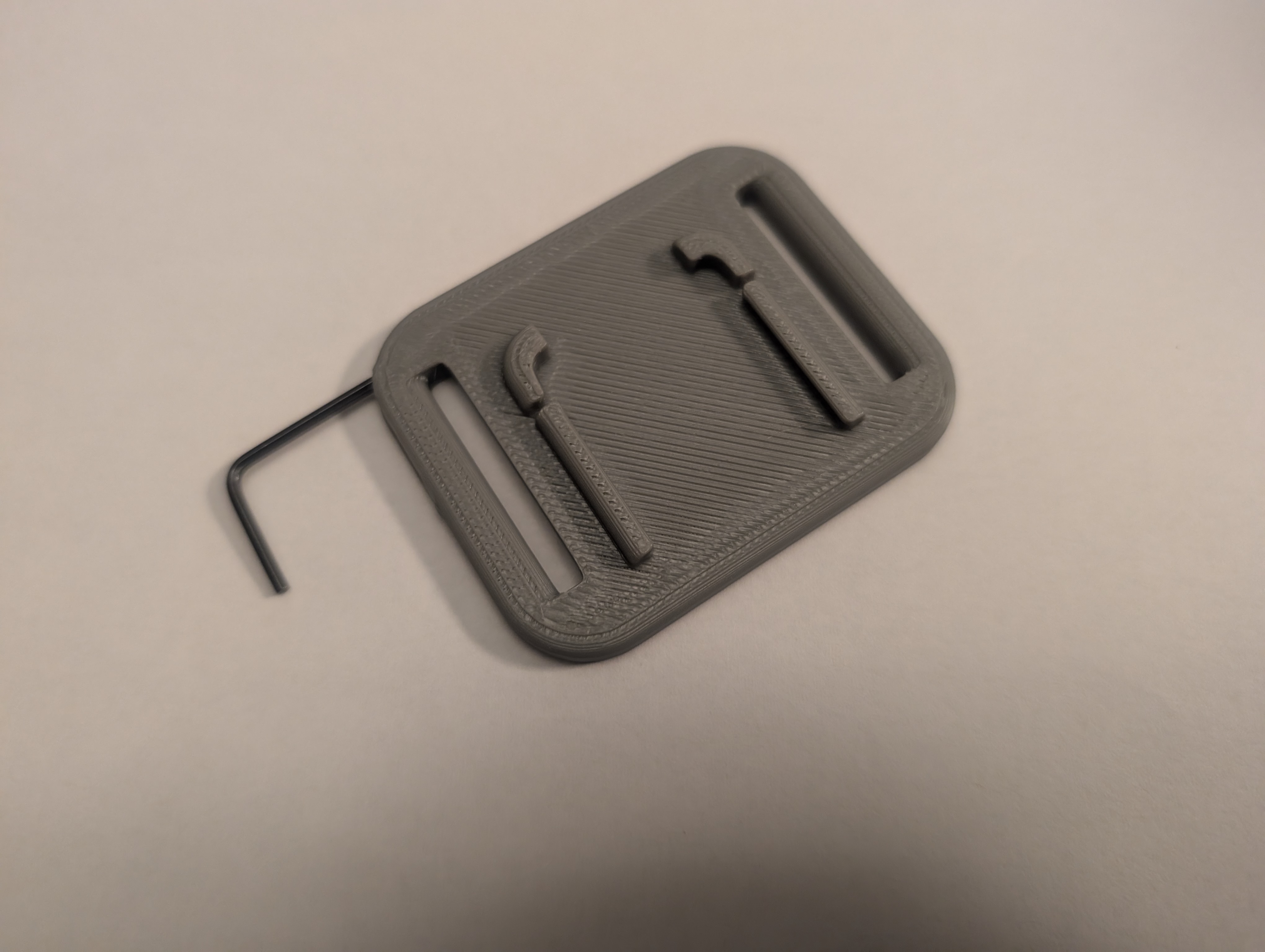 Leg Strap Base Plate with hex key storage for K6ARK CW Key / Morse Code Paddle