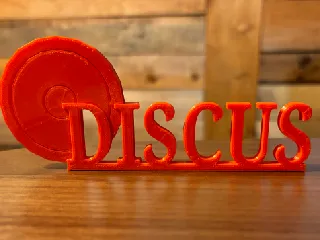 Discus name plate by Ian Morton | Download free STL model | Printables.com