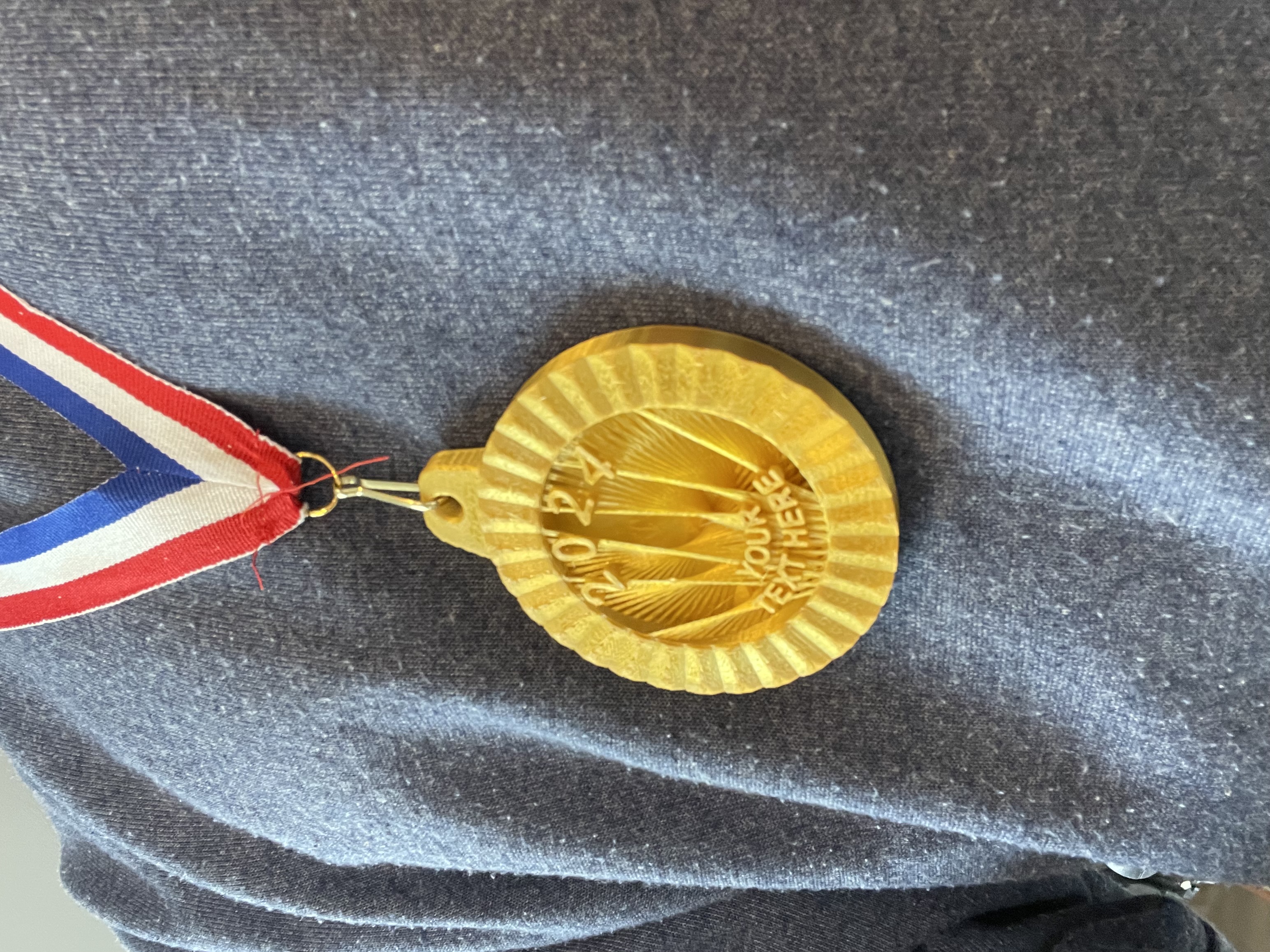 Custom medal from string ornaments 3D model thumbnail