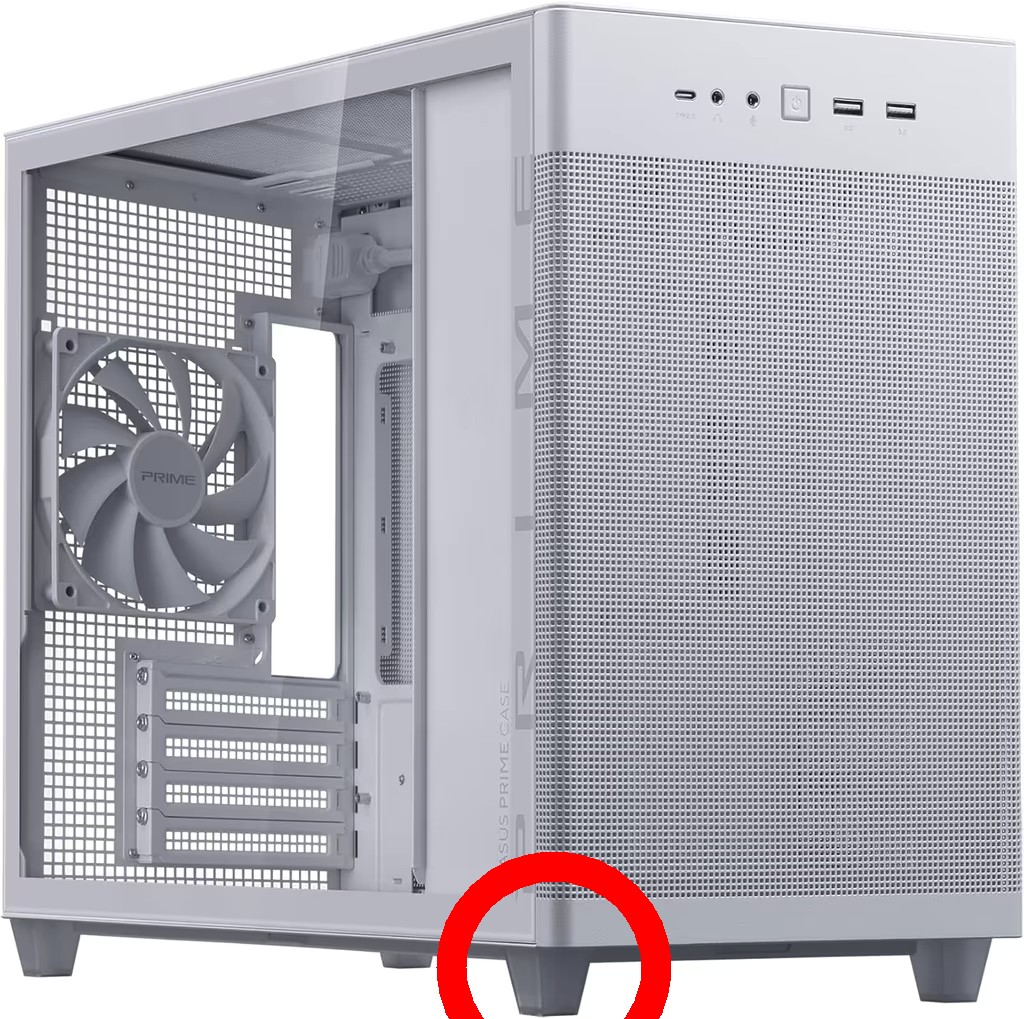 Wyższe nóżki do obudowy komputerowej Asus Prime AP201