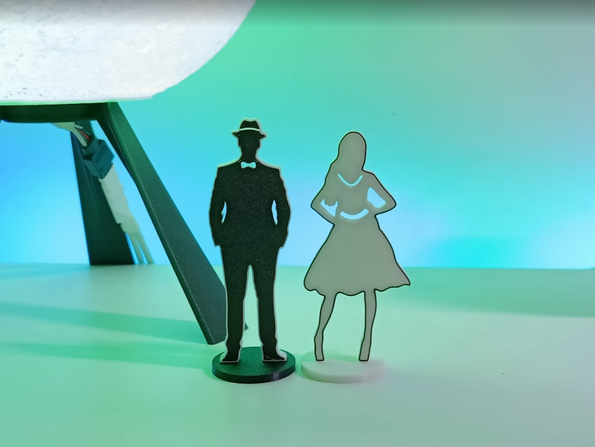 Gentleman and Lady pawn - miniature - figurine