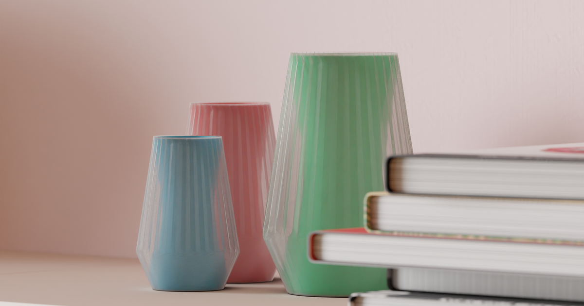 Modern Vase. Two tone Transparent Frosted Design by AbstractiaDsgn