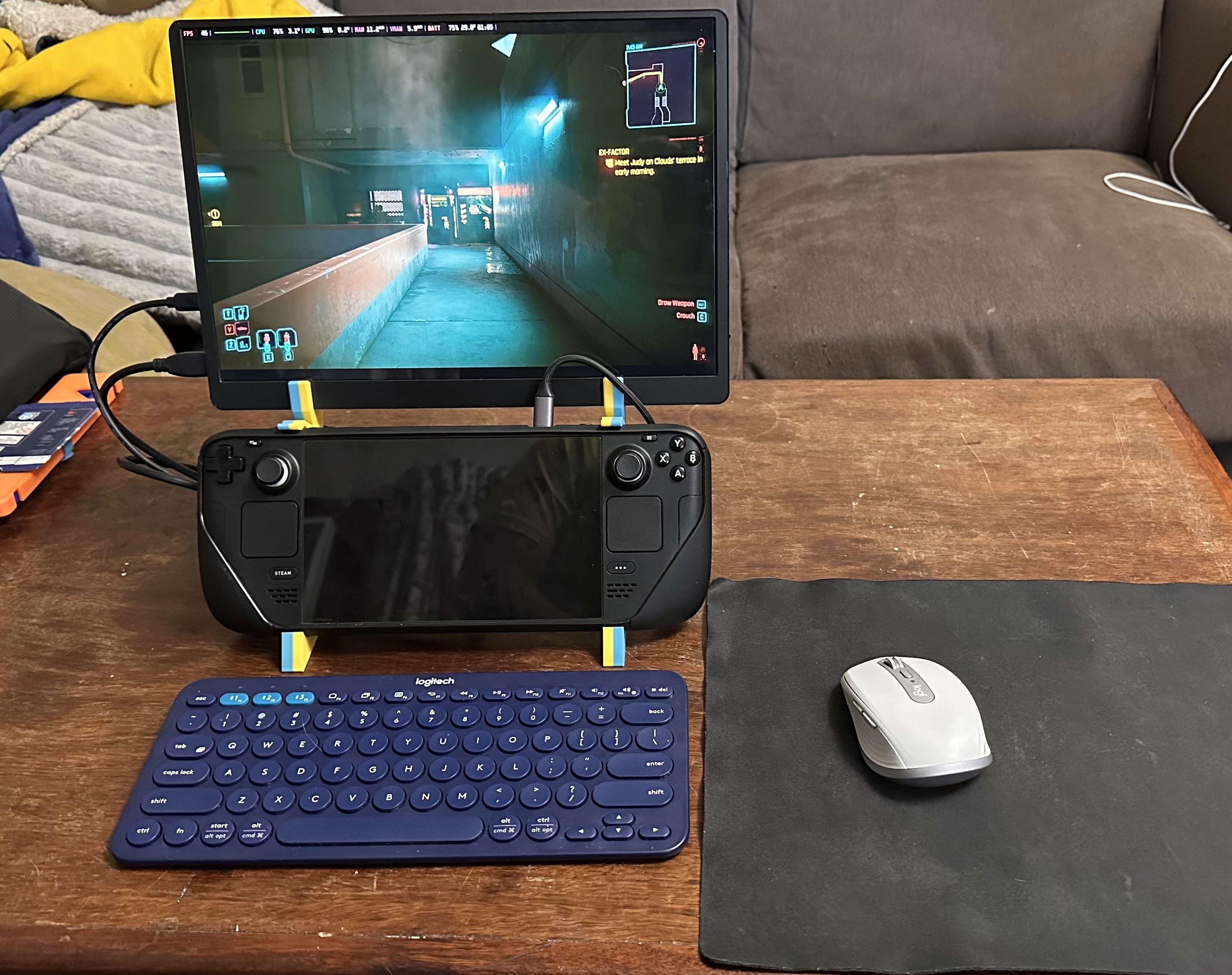 SteamDeck with JSAUX ModCase Portable Monitor Stand With Case