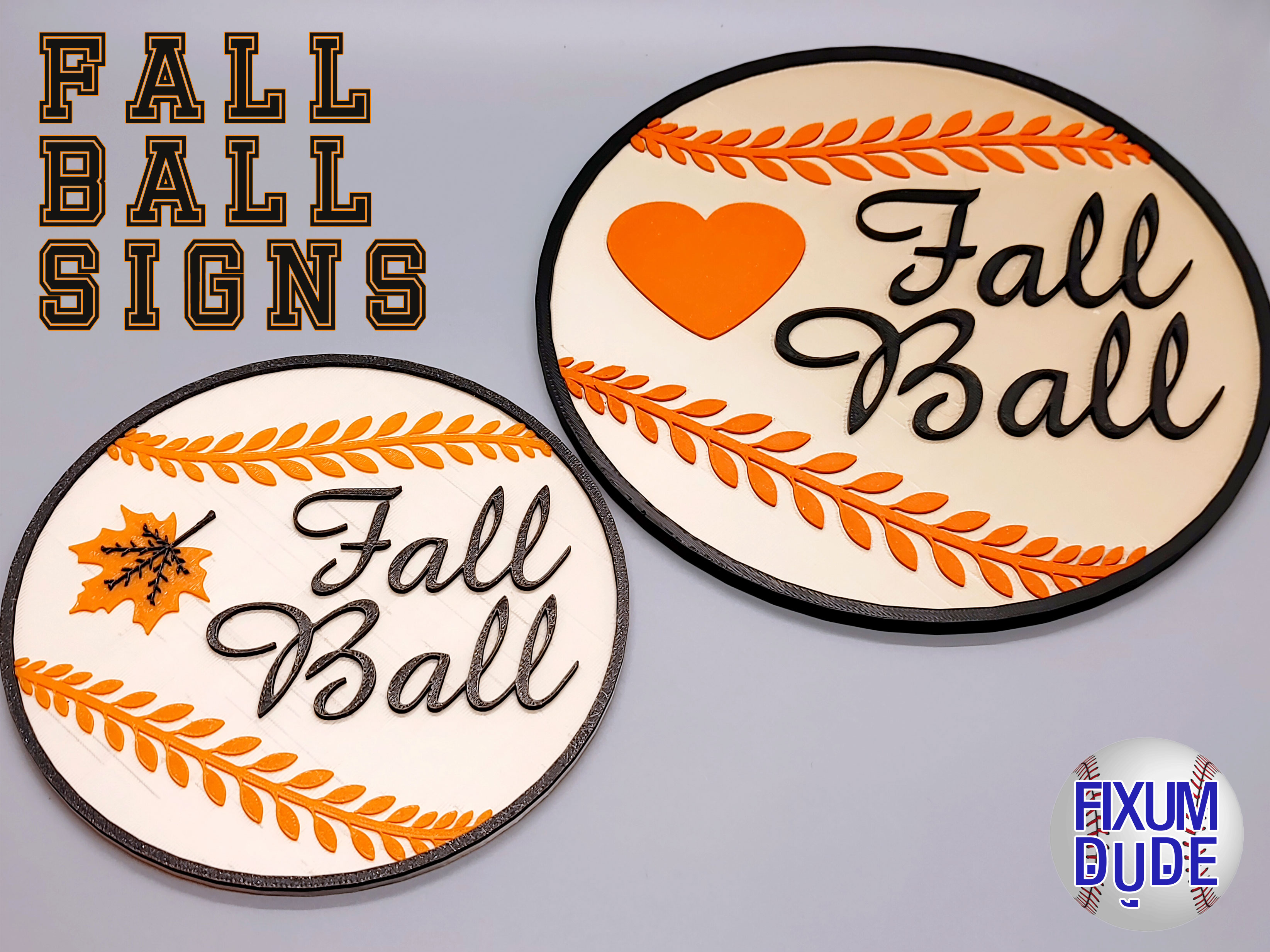 Fall Ball Laurel Wreath Baseball Signs