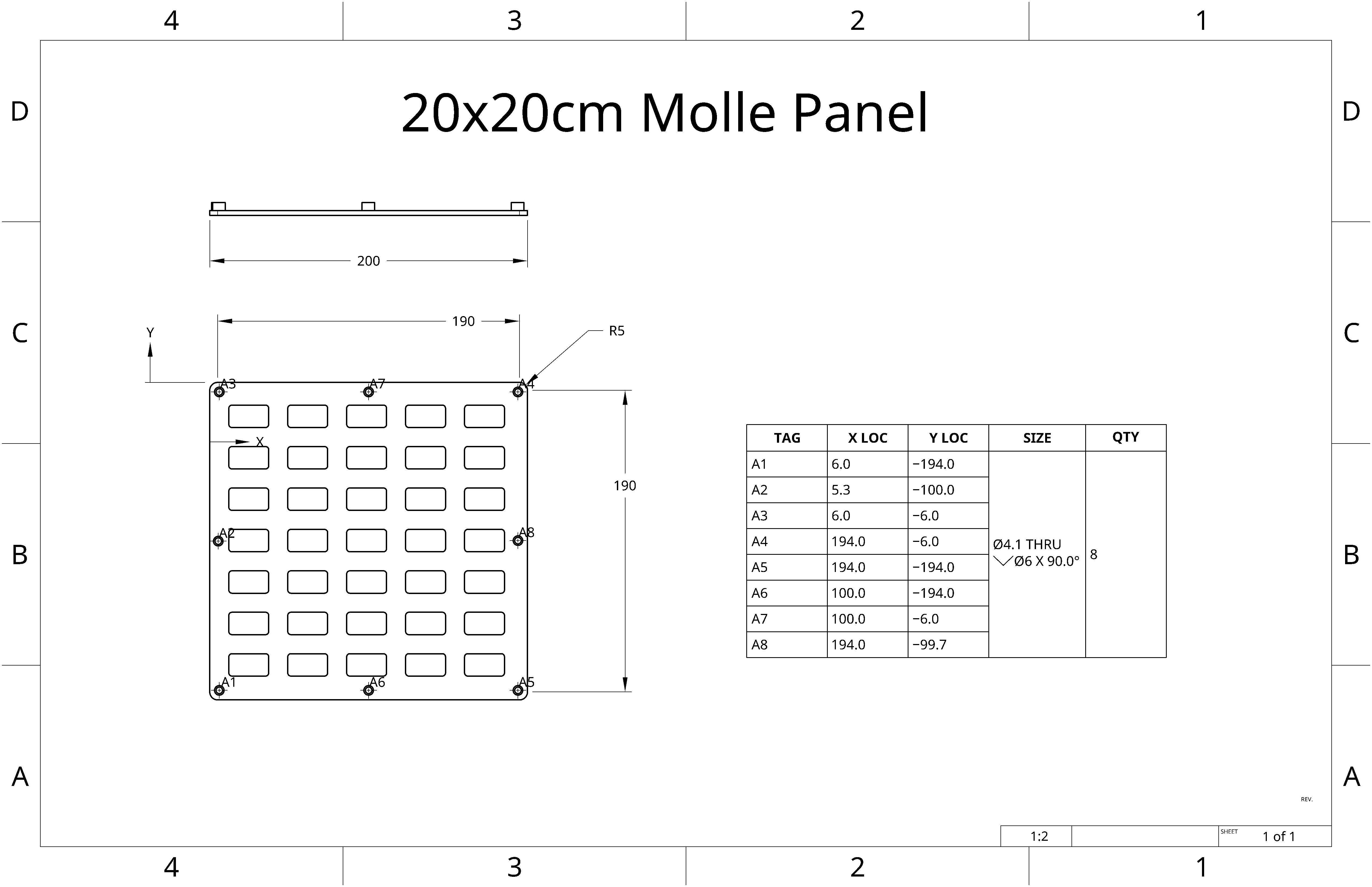 20x20 Cm Molle Panel