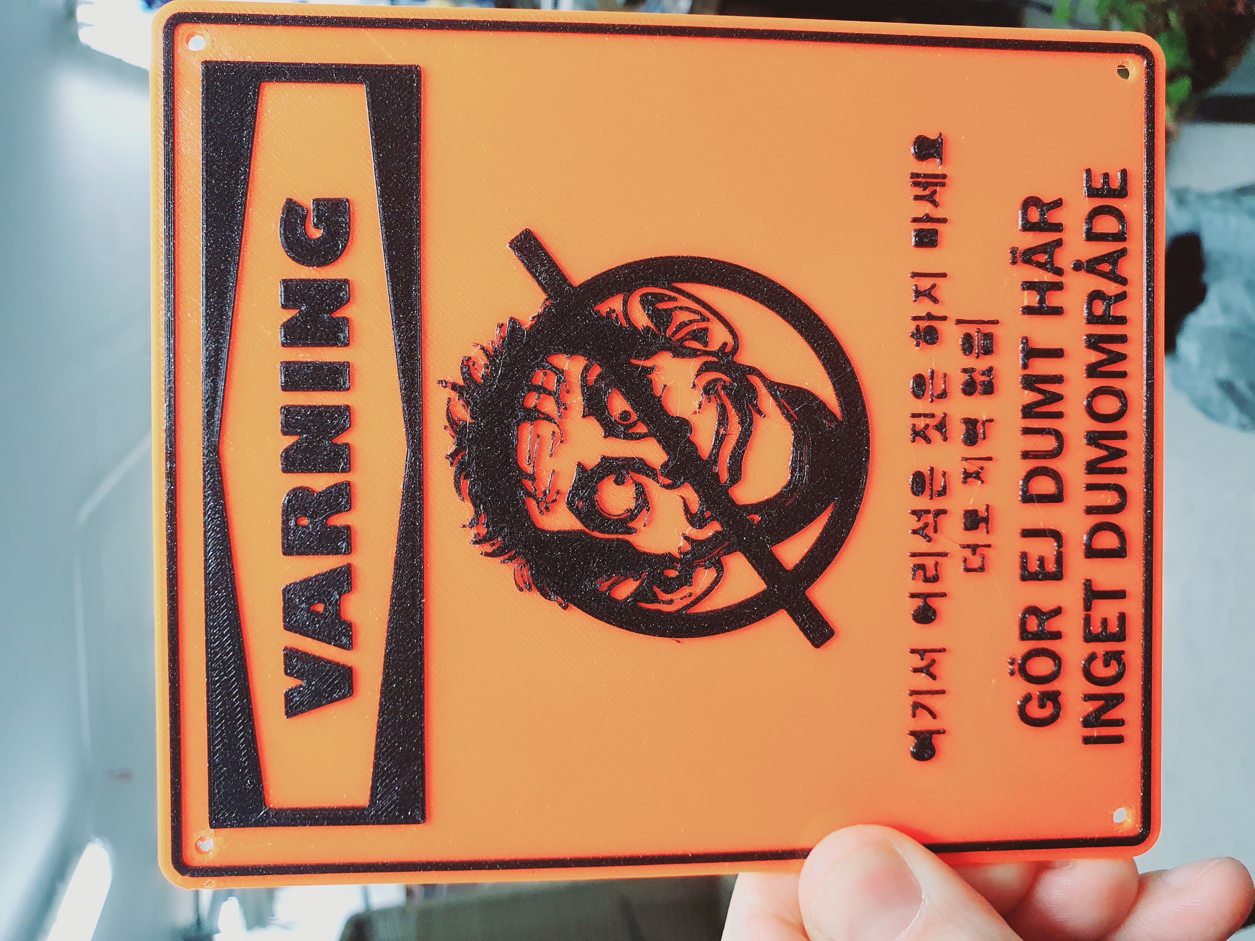 Comical Warning Sign None Dumb Here — miniatura 5