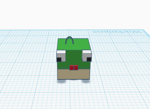 blocky frog keychain