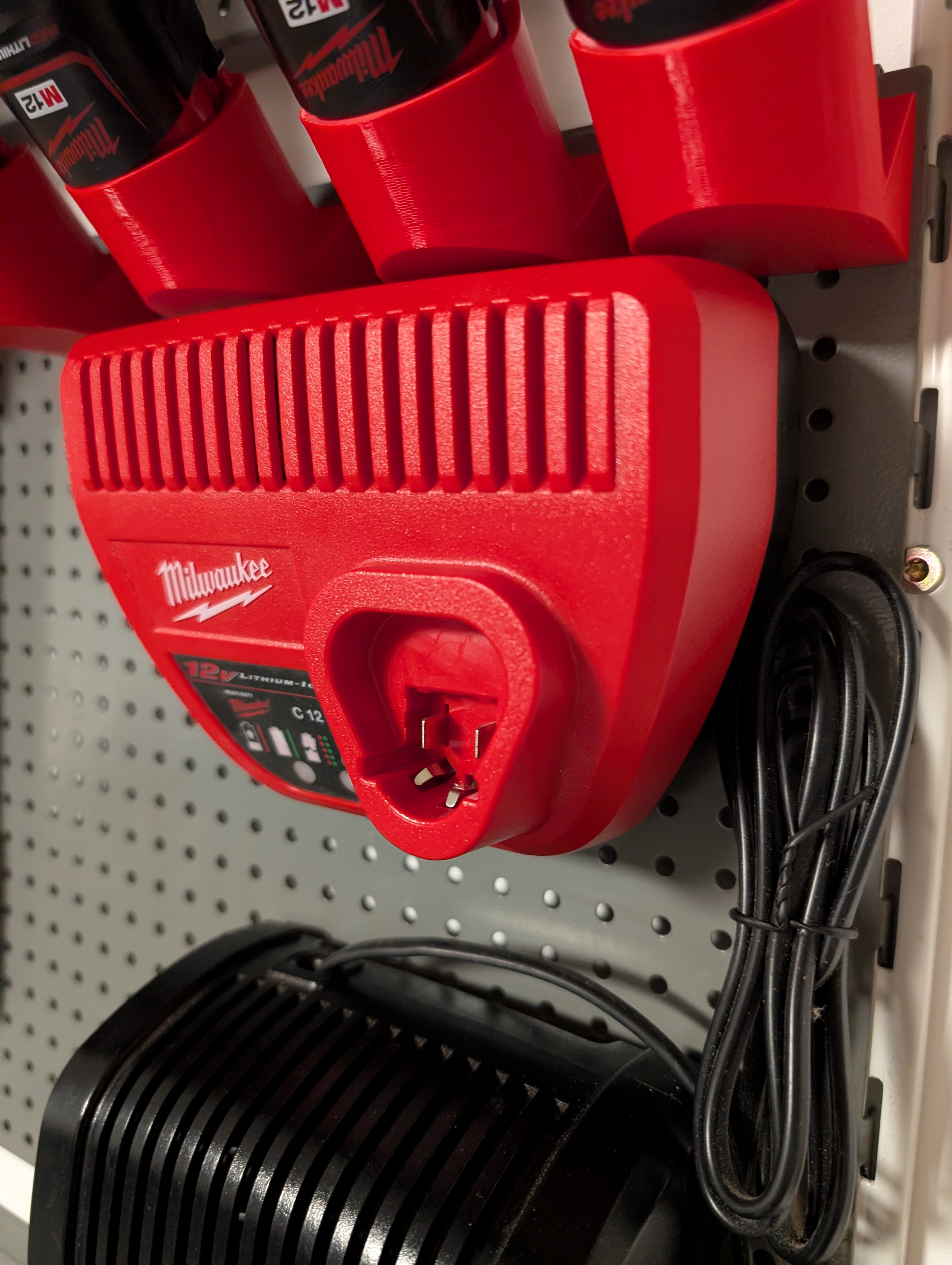 Milwaukee M12 Charger Pegboard Mount 15mm grid