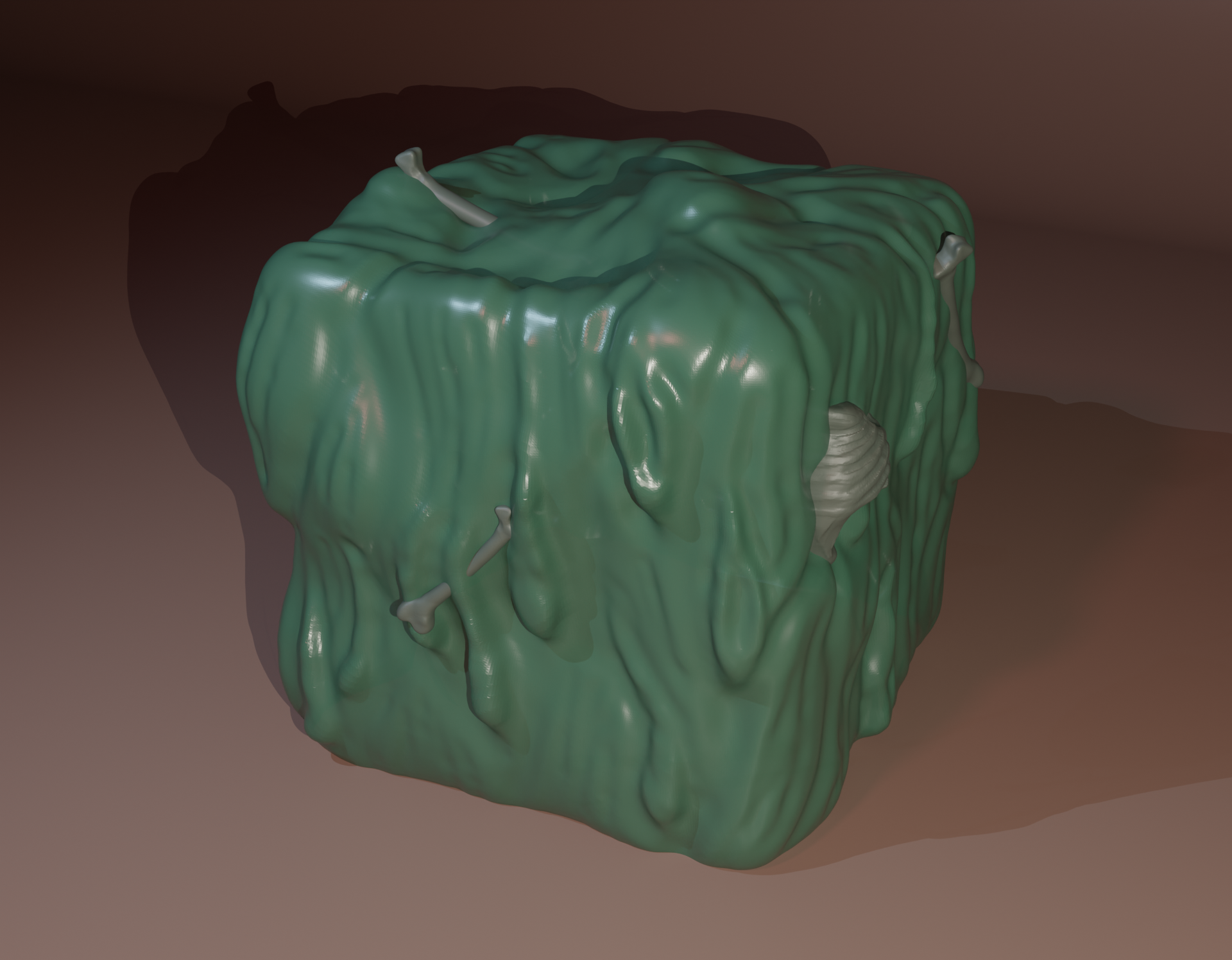 Gelatinous cube - D&D Miniature (Supportless/FDM Friendly)