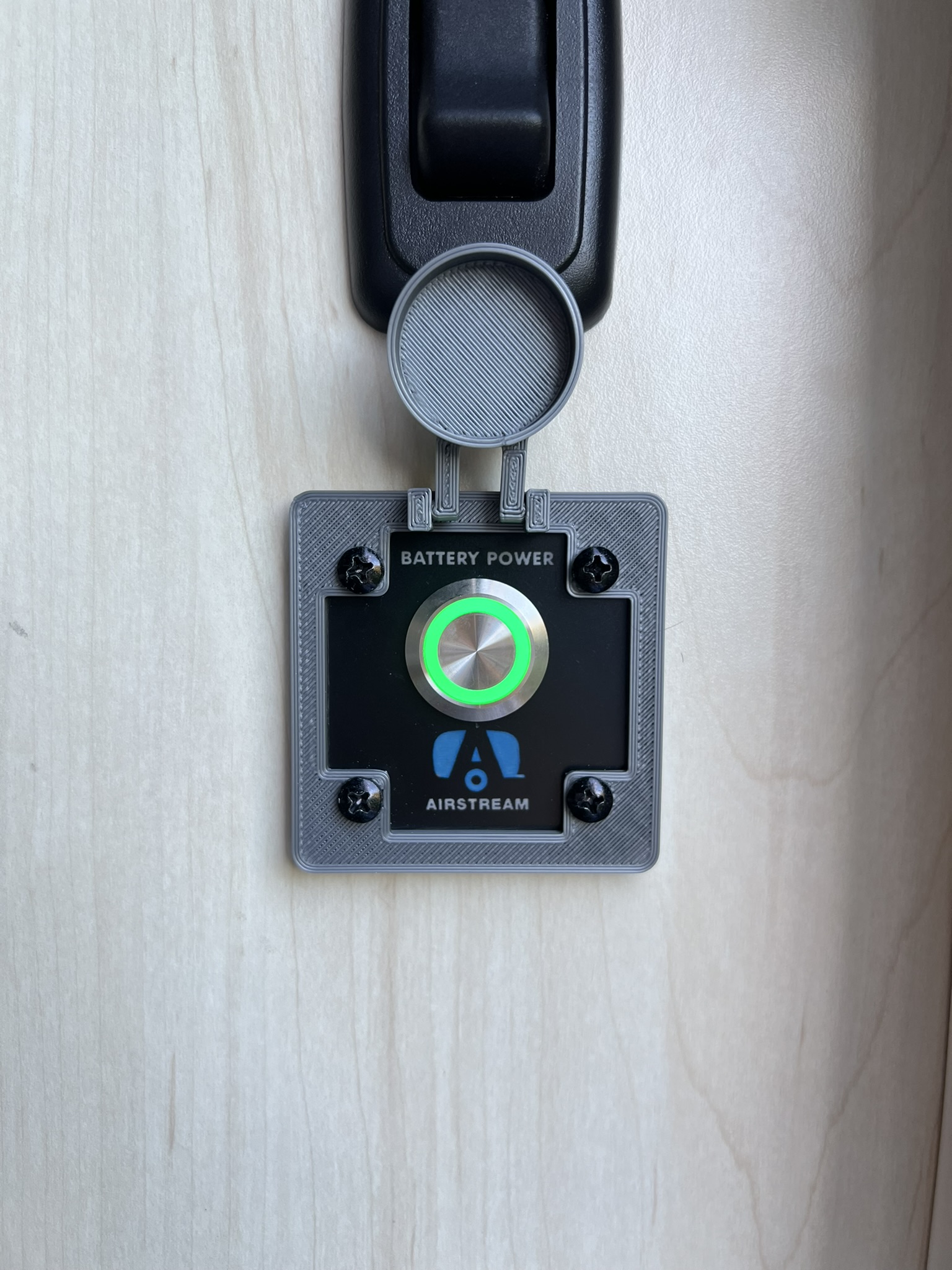 Airstream Power Button Cover with optional Level Mate Pro frame by John ...