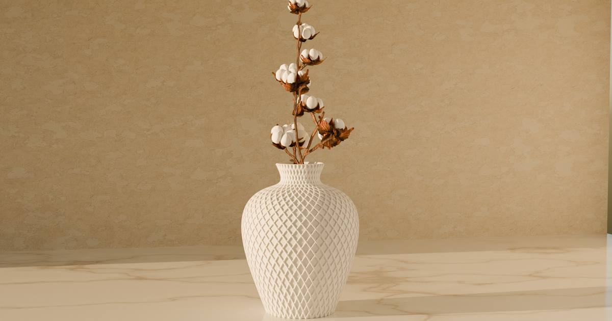 Urn Shaped Vase With Crossing Lines by Jacob Et Justin Download free