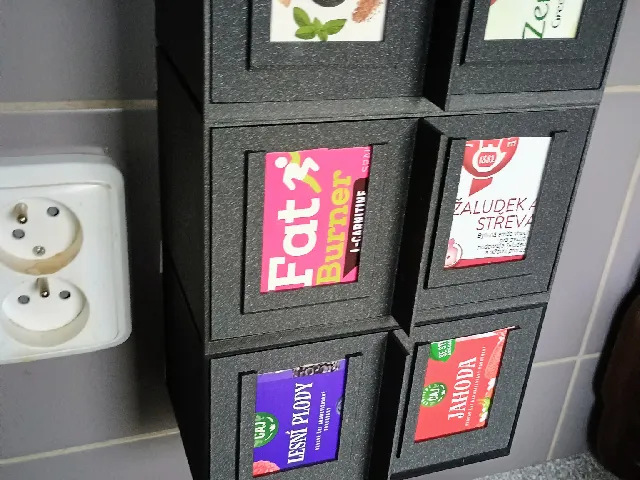 Tea Box Tea Organizer Tea Rack Kitchen easy printable without suport