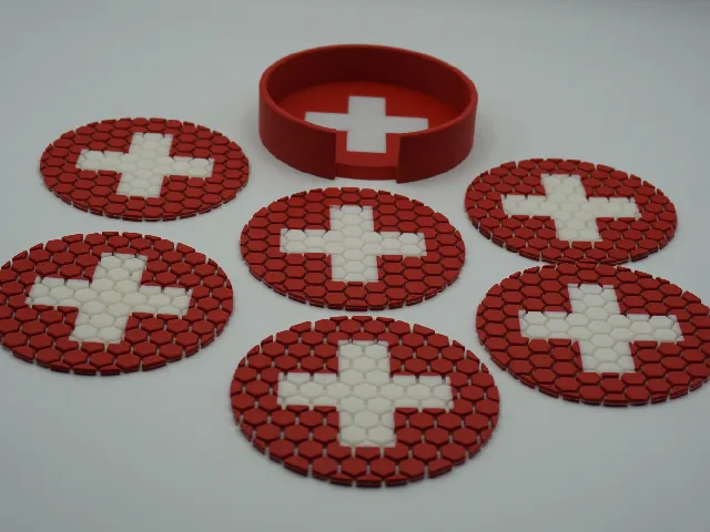 Flexible Swiss Coaster Set