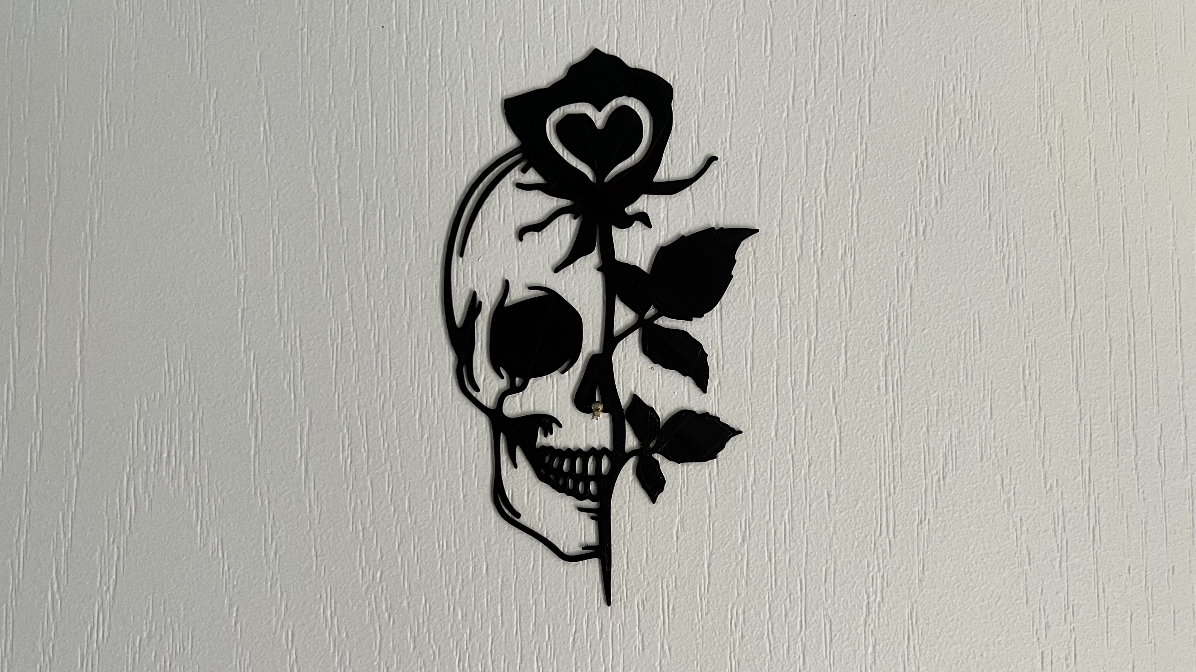Half Skull - Half Rose Wall Art