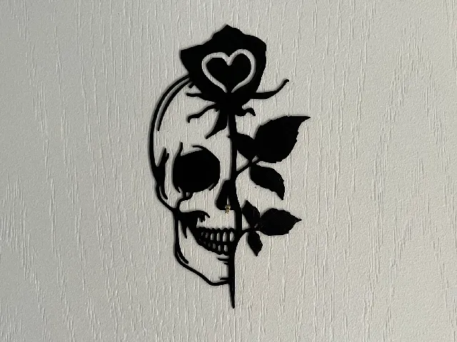 Half Skull - Half Rose Wall Art