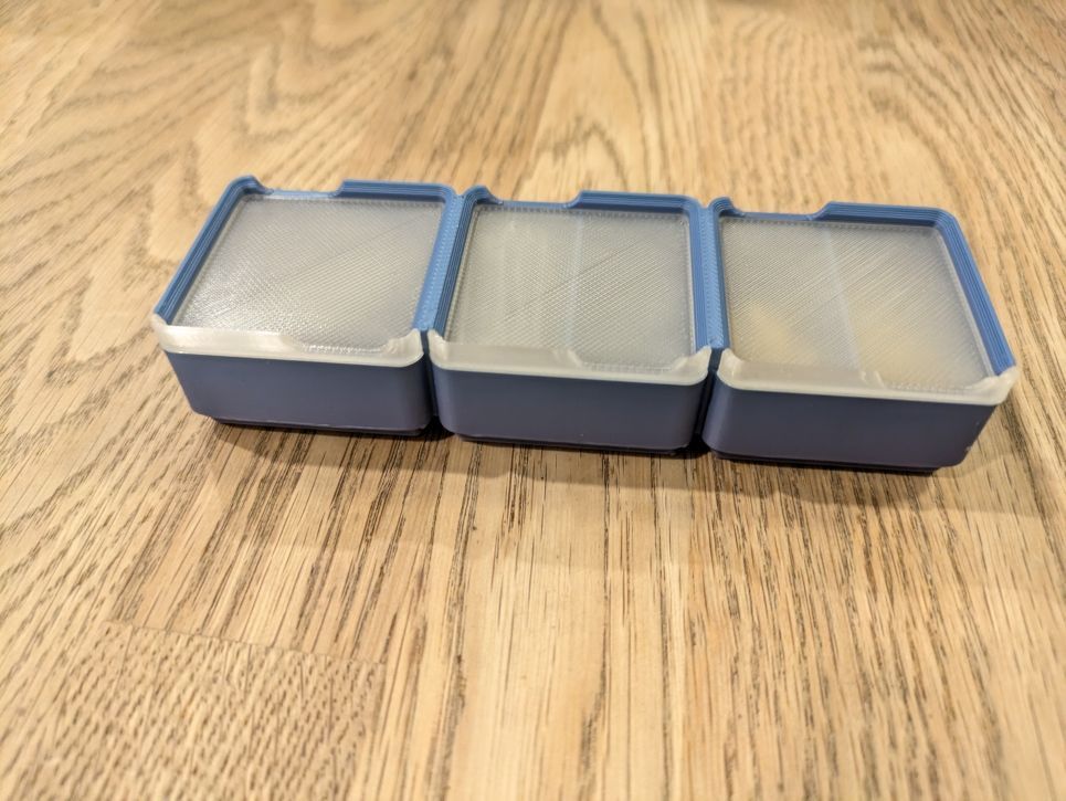 Gridfinity bins with lids 1x3 remix 3D model thumbnail