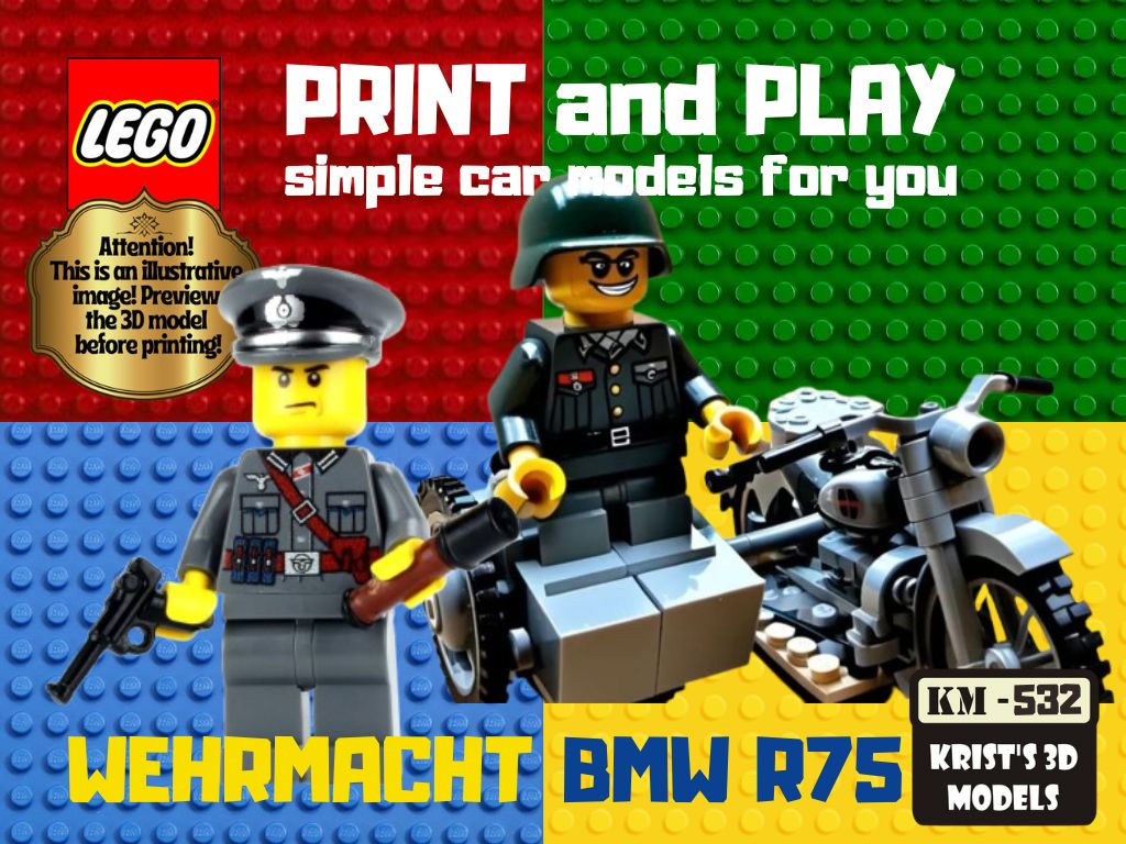 Lego Army BEF Motorcycle with sidecar