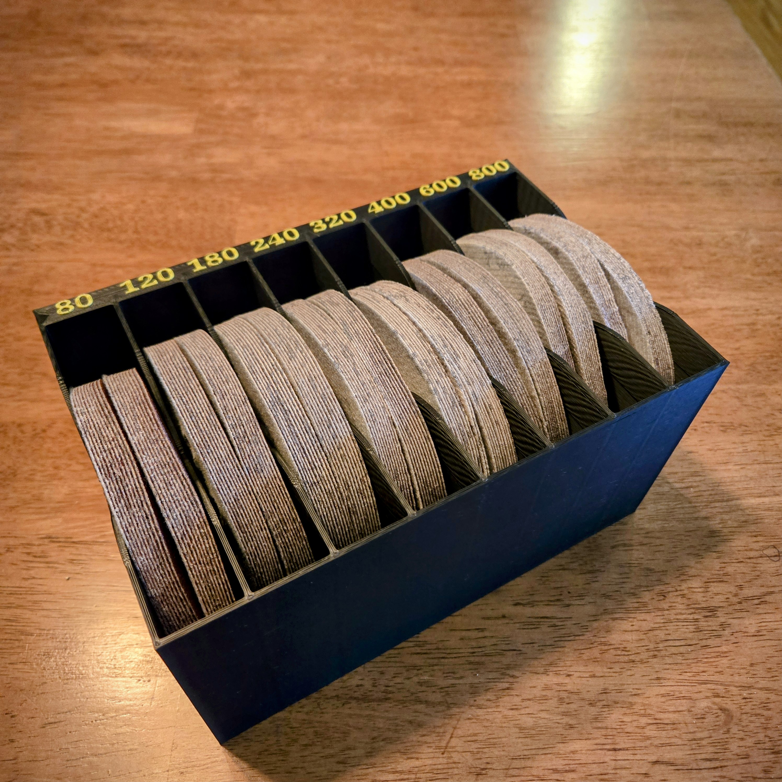 5" Orbital Disc Sander Pads Storage Tray with Labels por