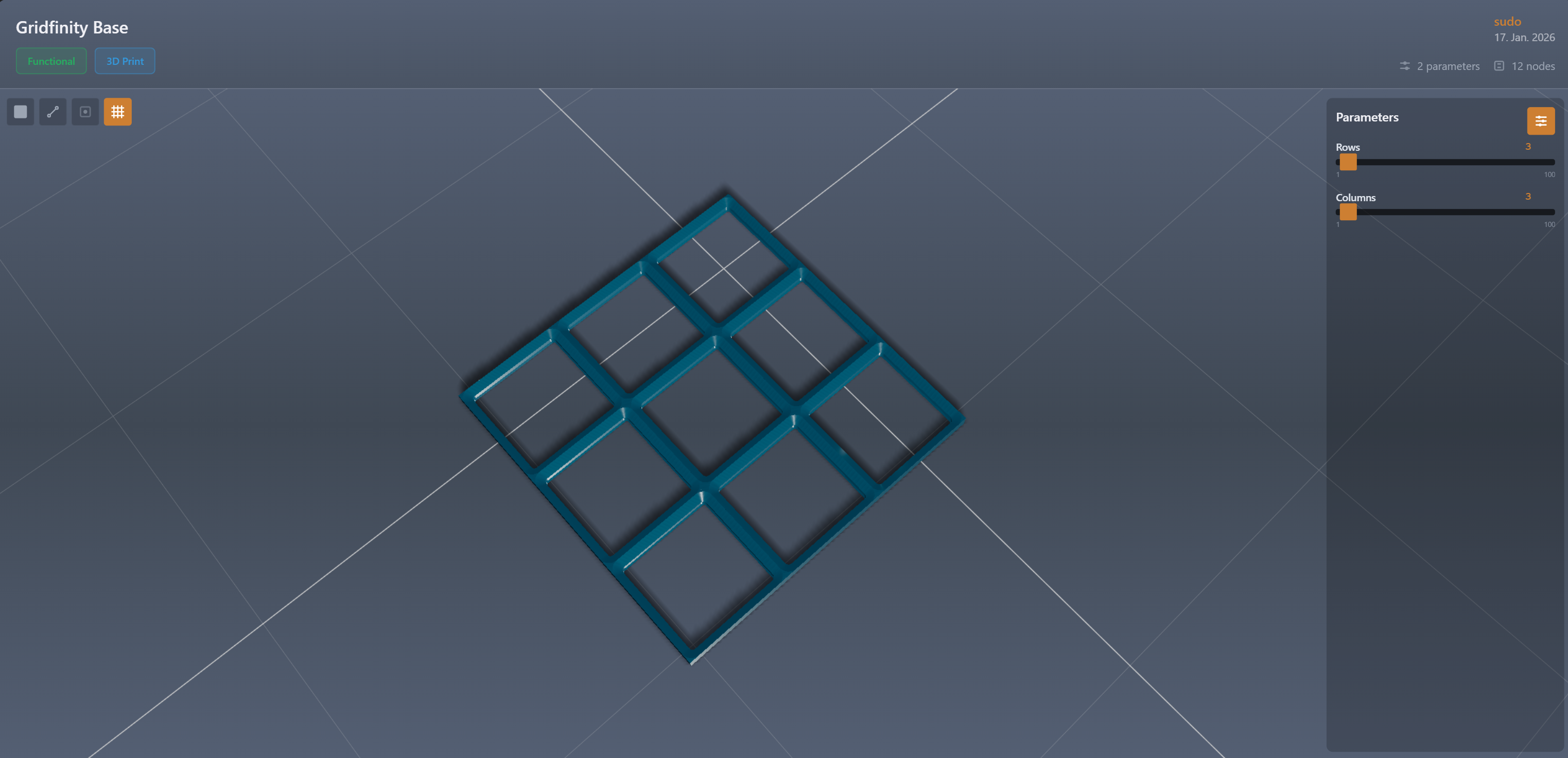 The FASTEST Parametric Gridfinity Base