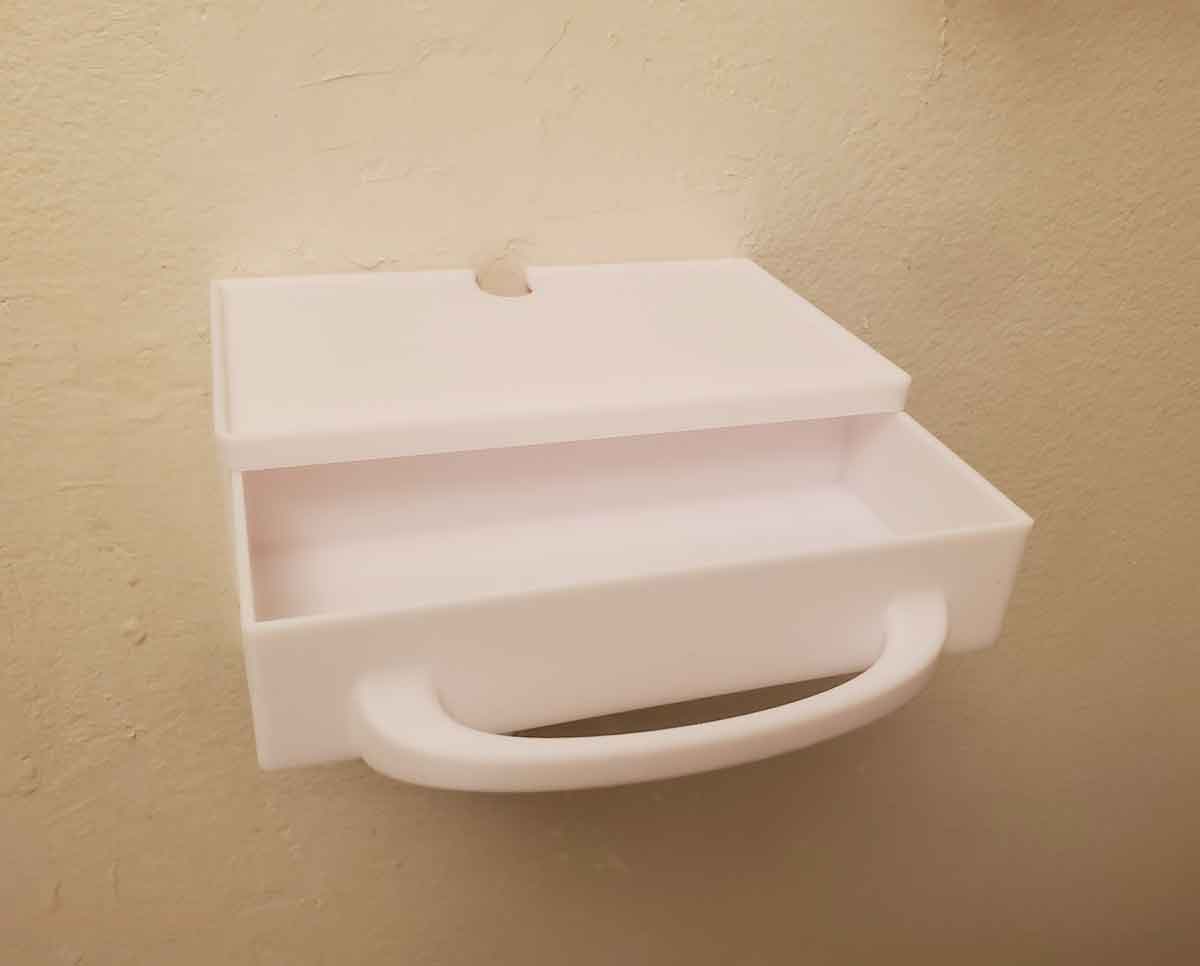 Small Shelf with a Drawer and Cable Stash For 3M Command Strips ...