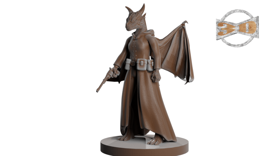 Miniatura 3 do modelo 3D Slender Dragonborn Gunslinger