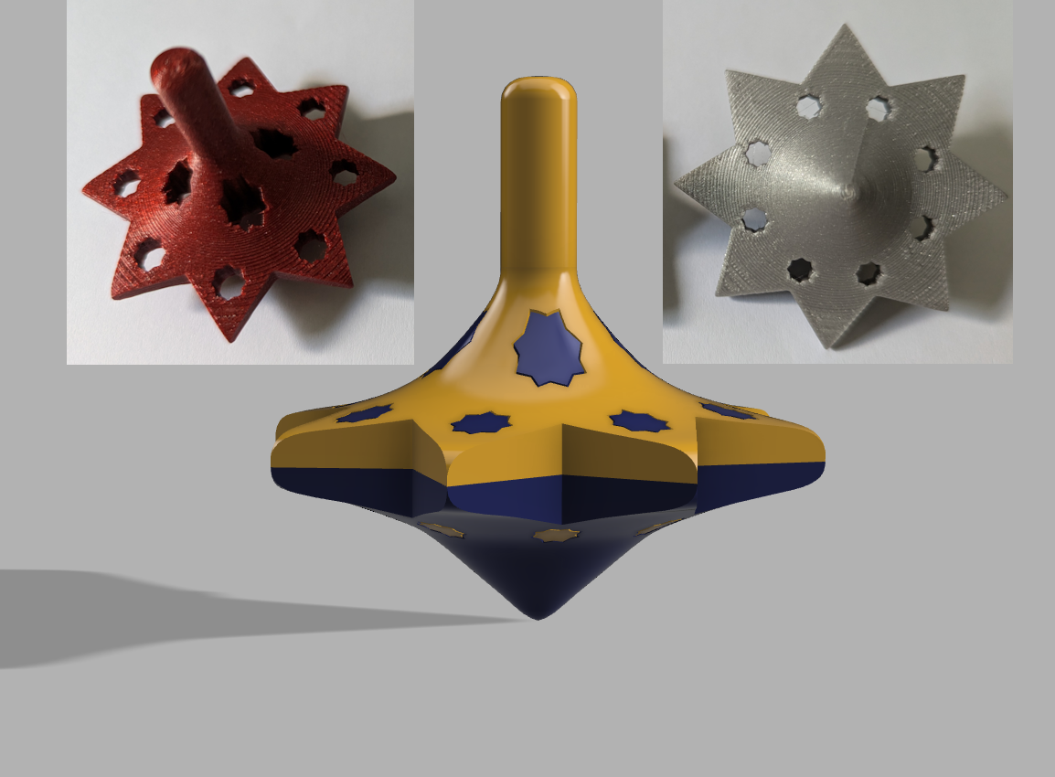 Star spinning top - single extruder dual color