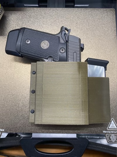 Sub-compact Holster with Magazine Pouch for SIG  P938, and others, with Streamlite TLR-6