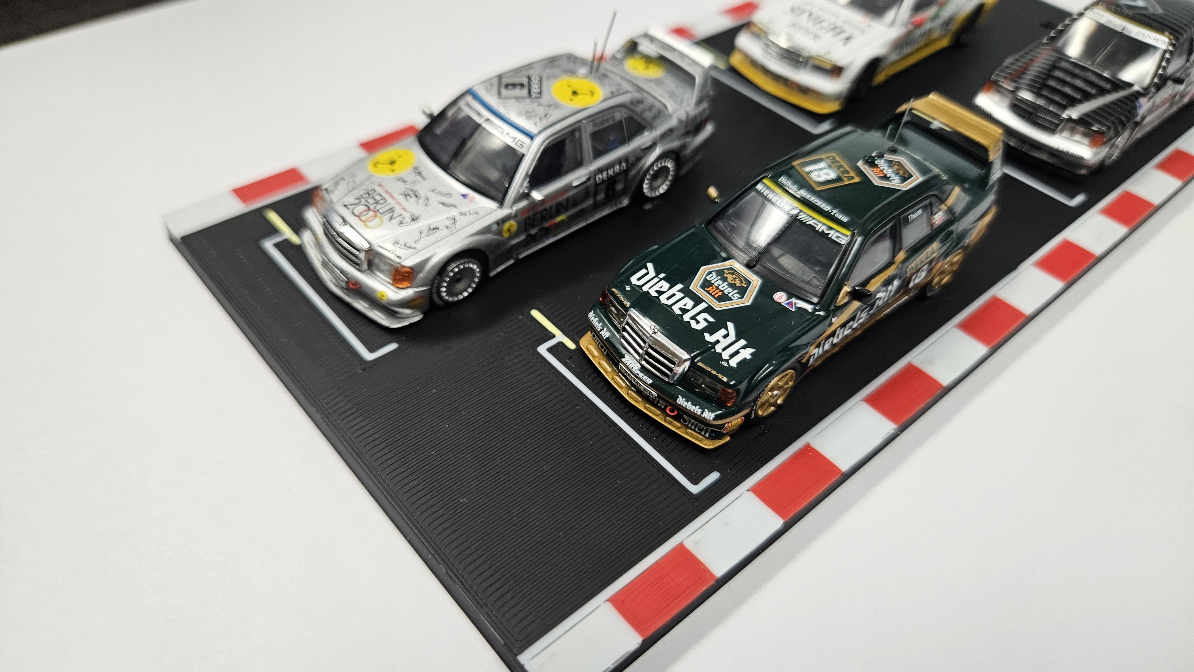 1/64 Scale Model Race Track Starting Grid - 4 Cars