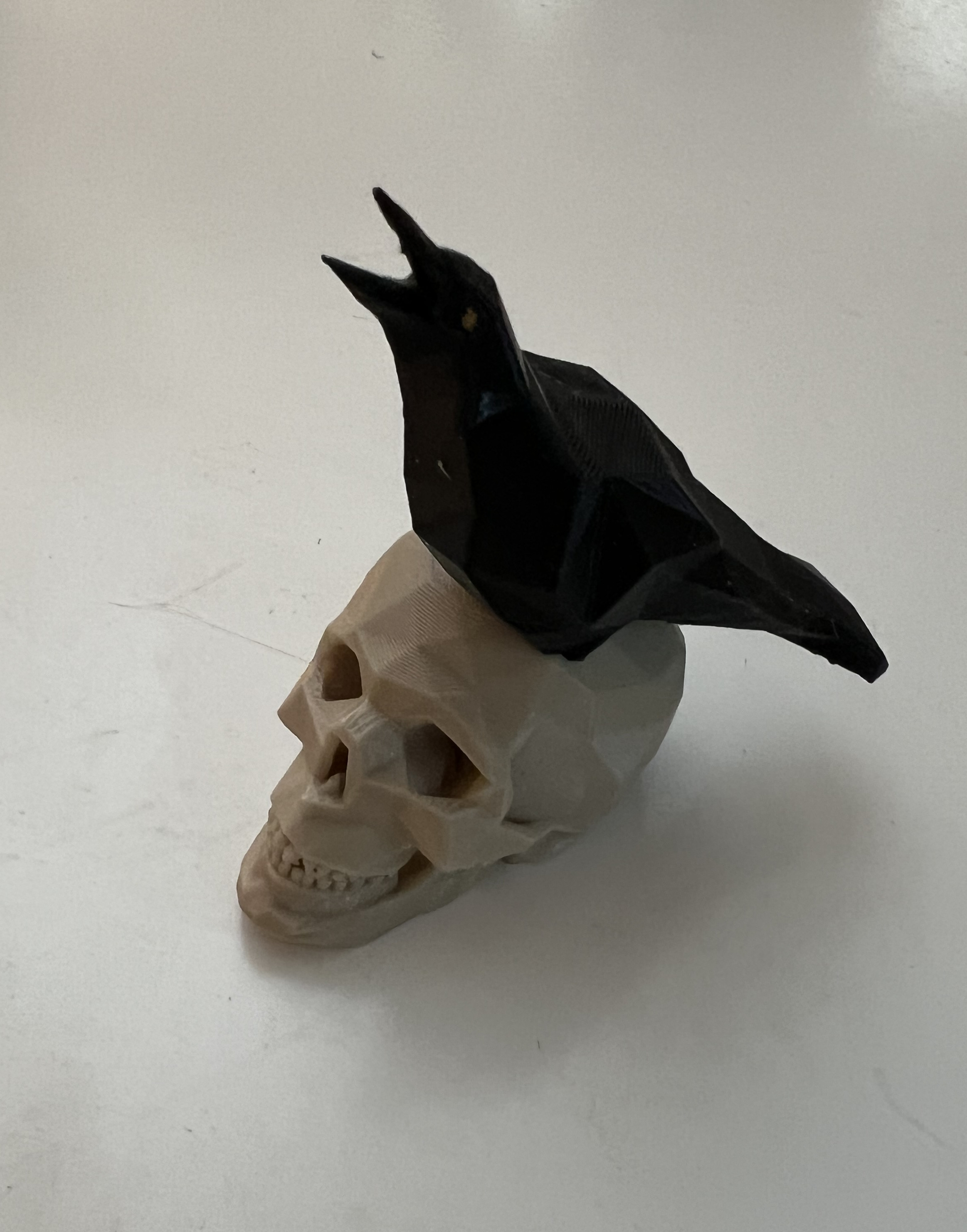 Low Poly Skull & Fused Raven — STL Grátis | 3DFinder