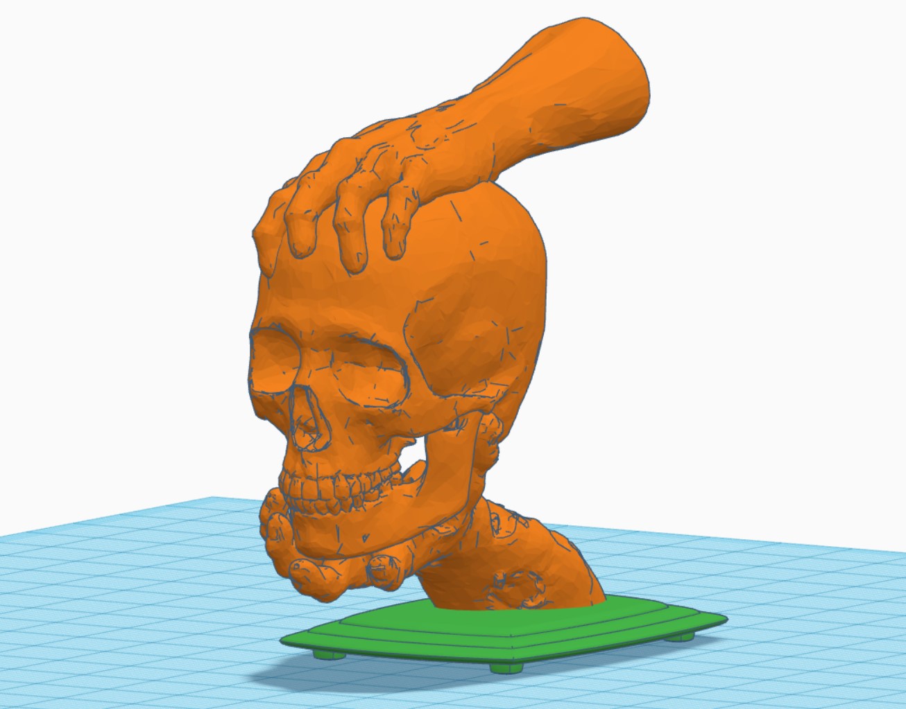 Zombie hands with skull