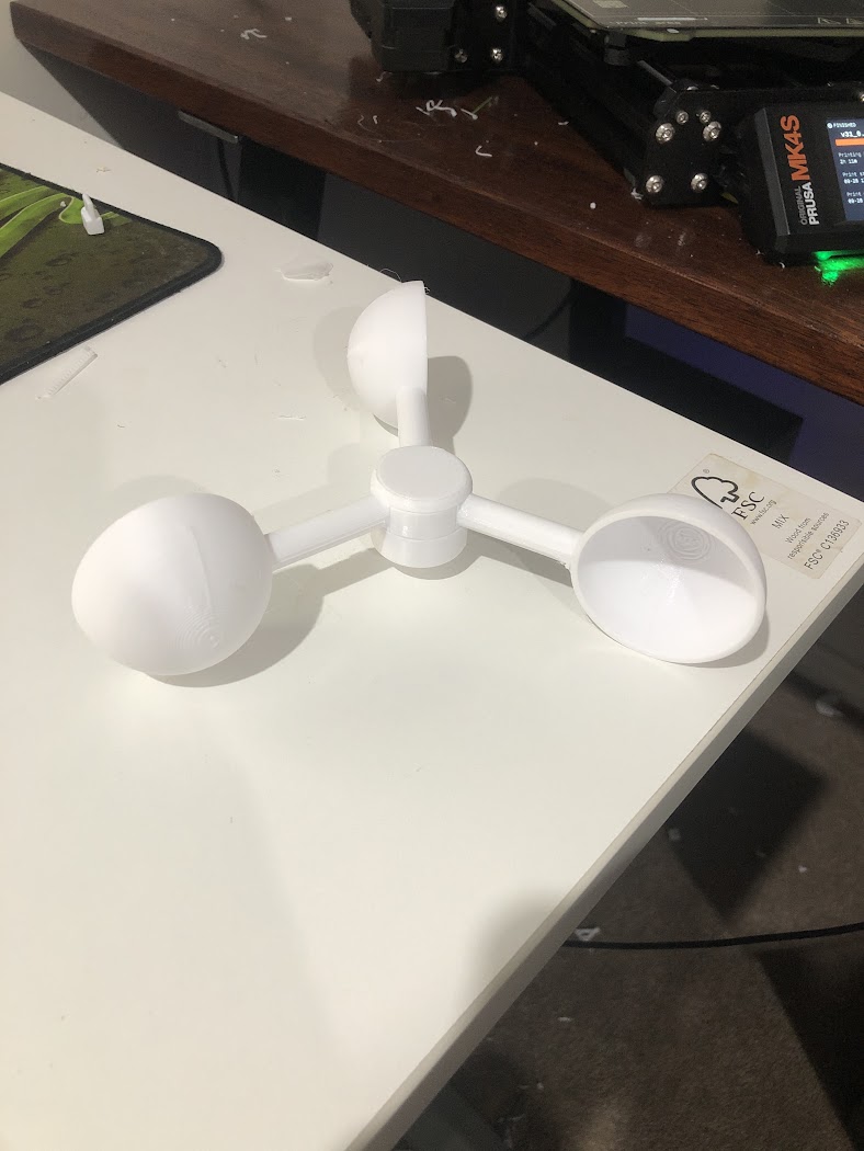 Wind Anemometer cup, multi part