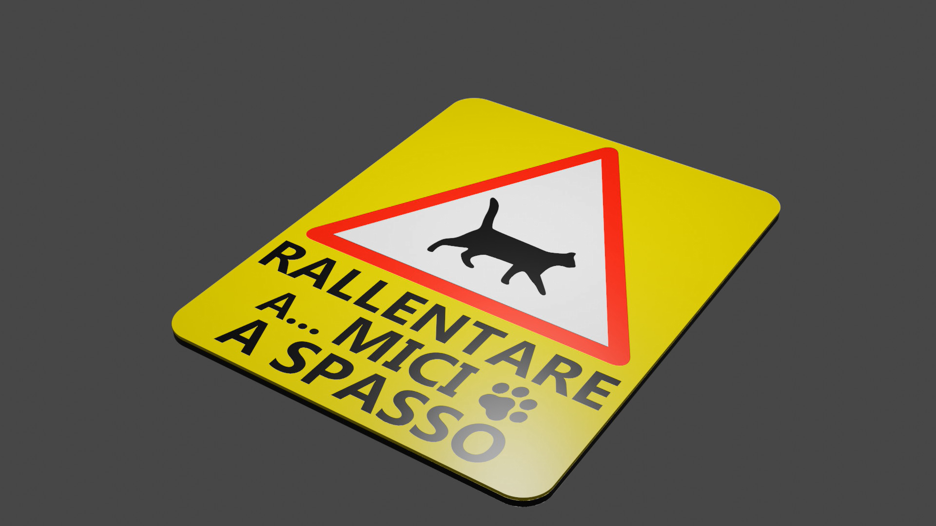 Cartello rallentare gatto